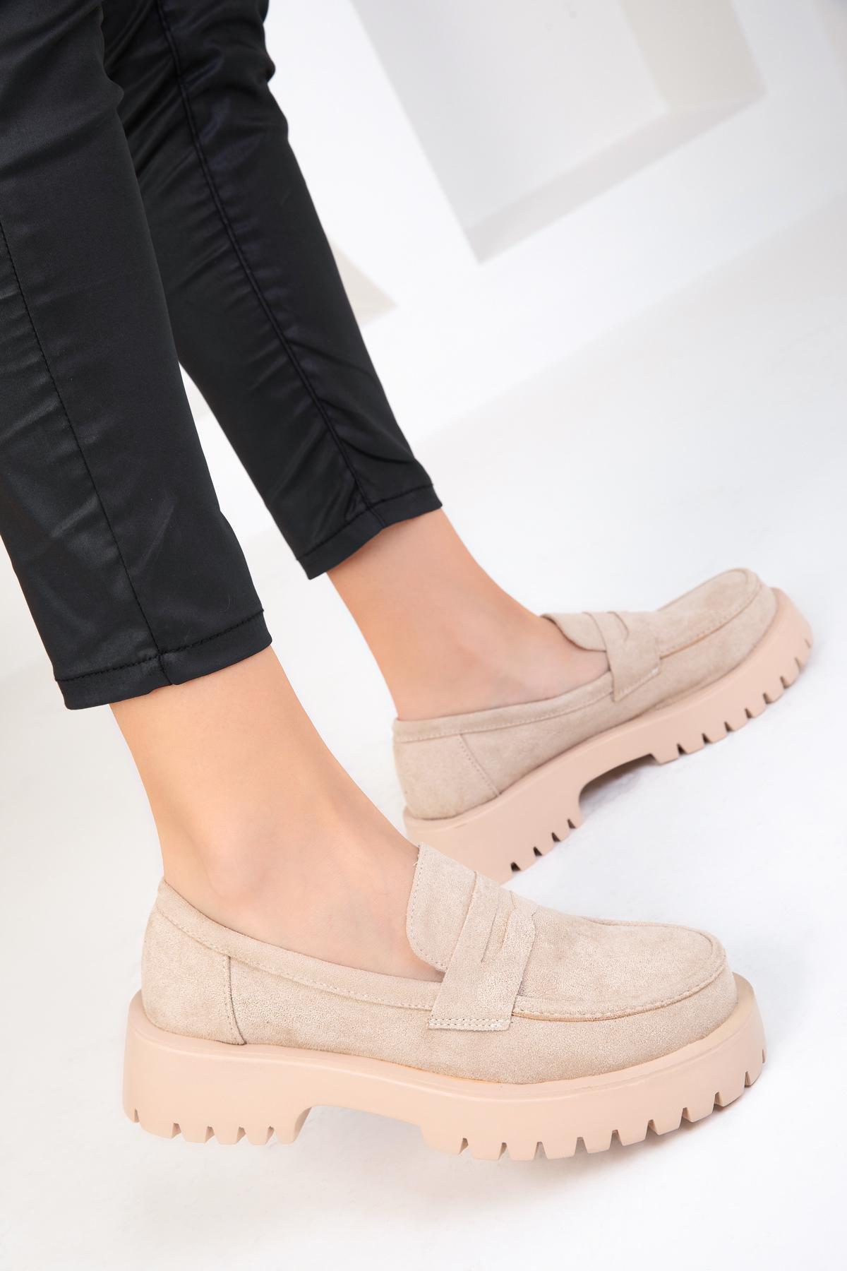 Beige Suede Casual Shoes, , large image number 3