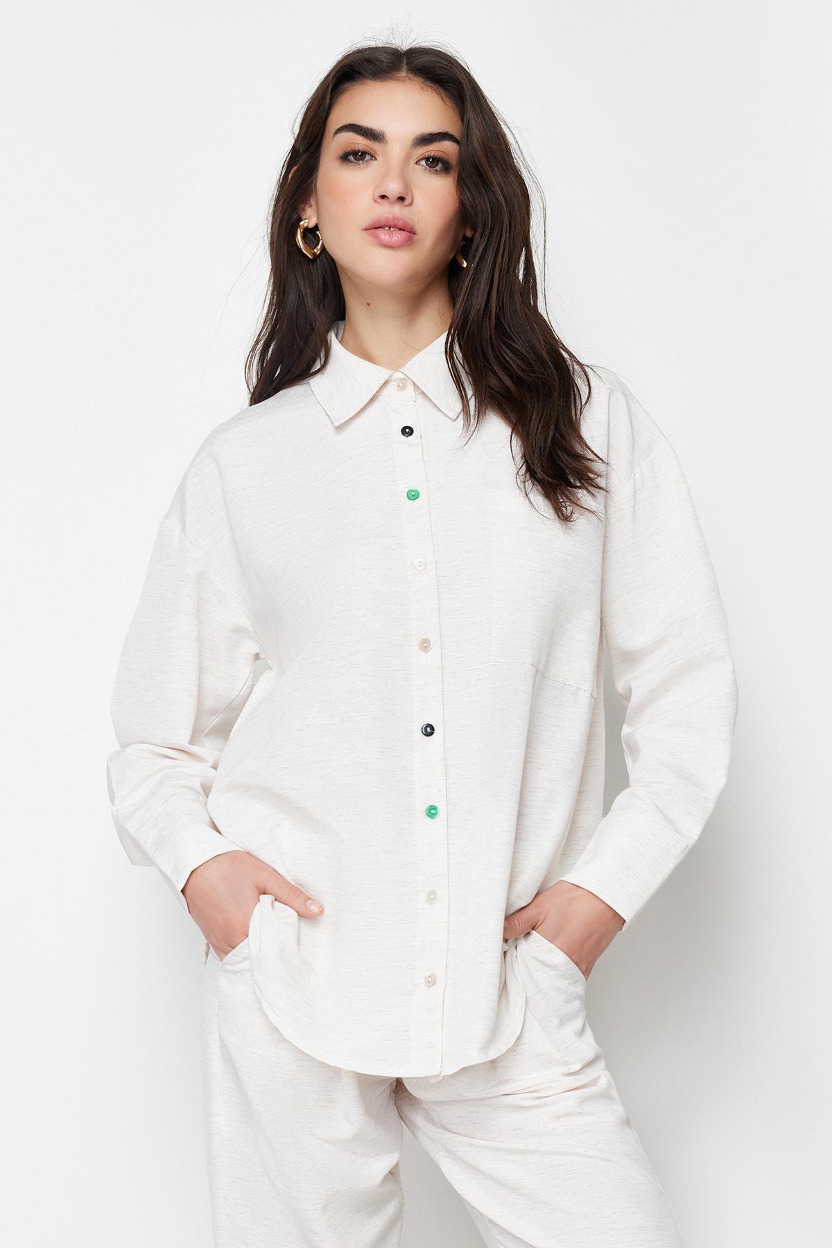 White Linen Co-Ord Set, , large image number 2