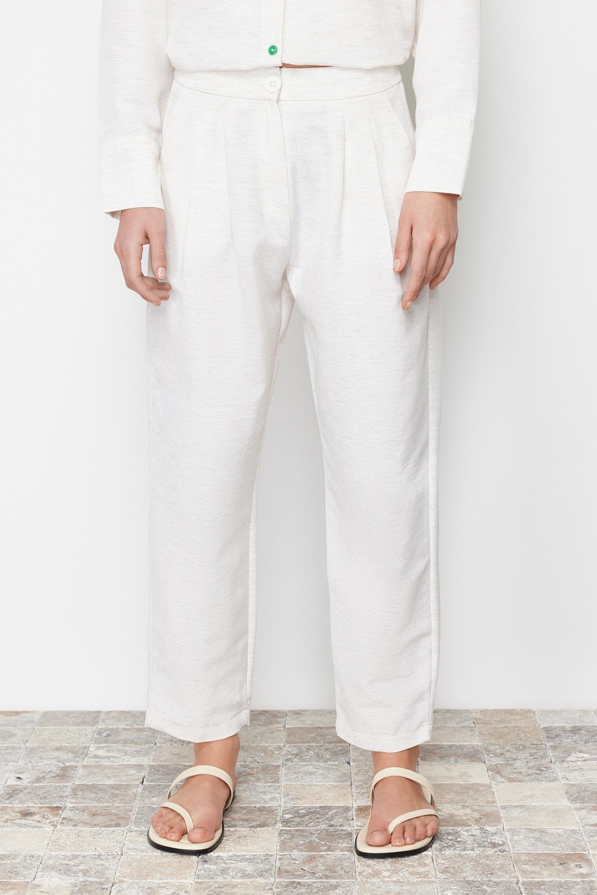 White Linen Co-Ord Set, , large image number 4