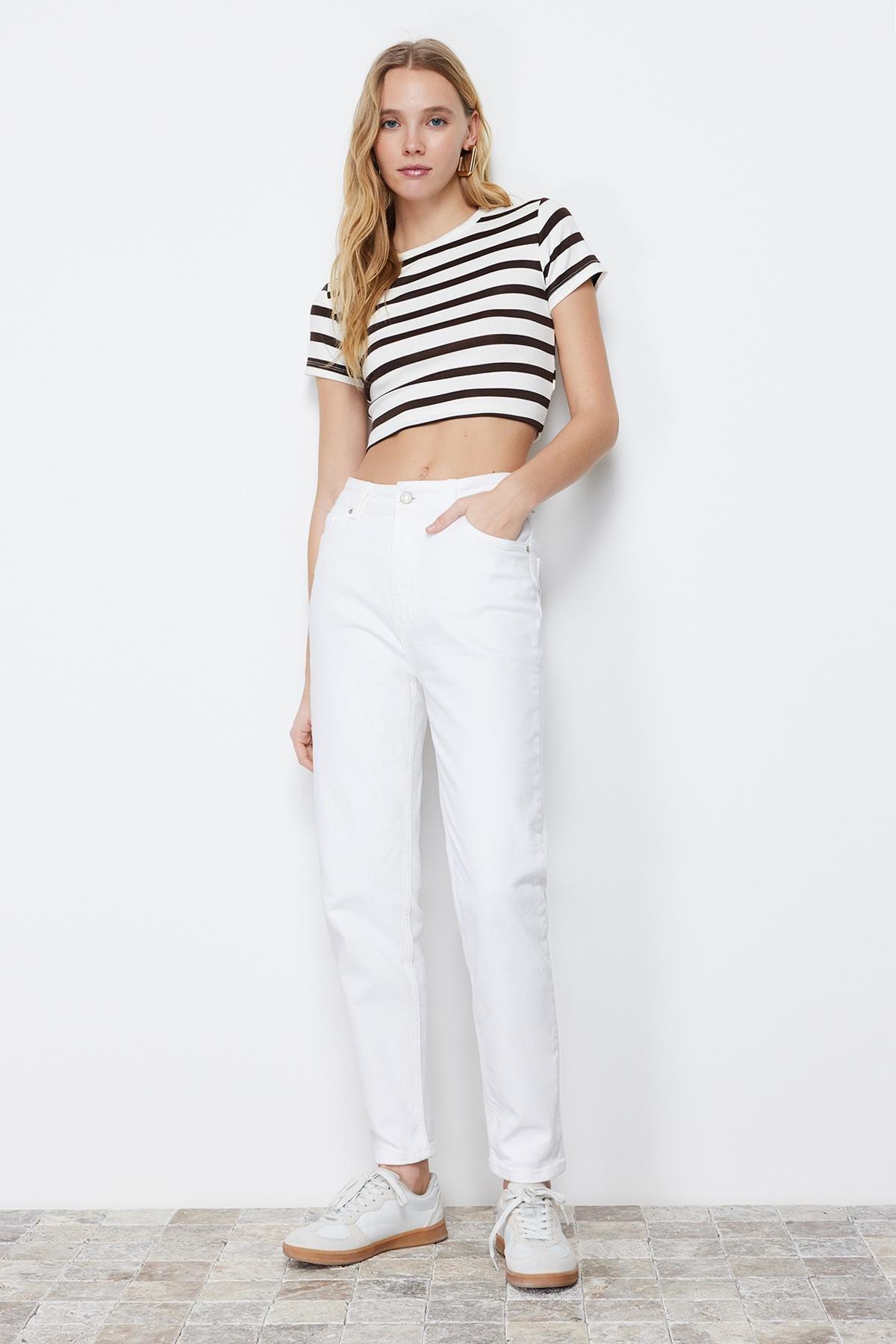 White More Sustainable High Waist Mom Jeans, , large image number 2
