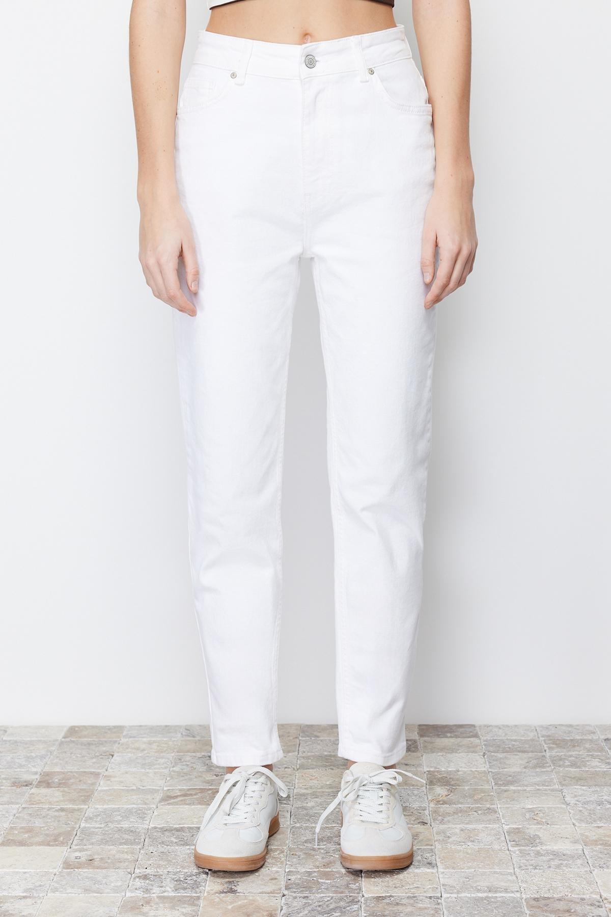 White More Sustainable High Waist Mom Jeans, , large image number 3