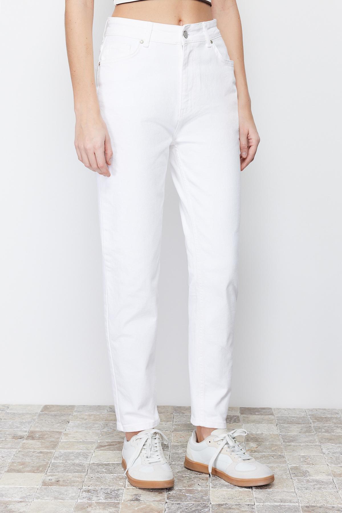 White More Sustainable High Waist Mom Jeans, , large image number 4