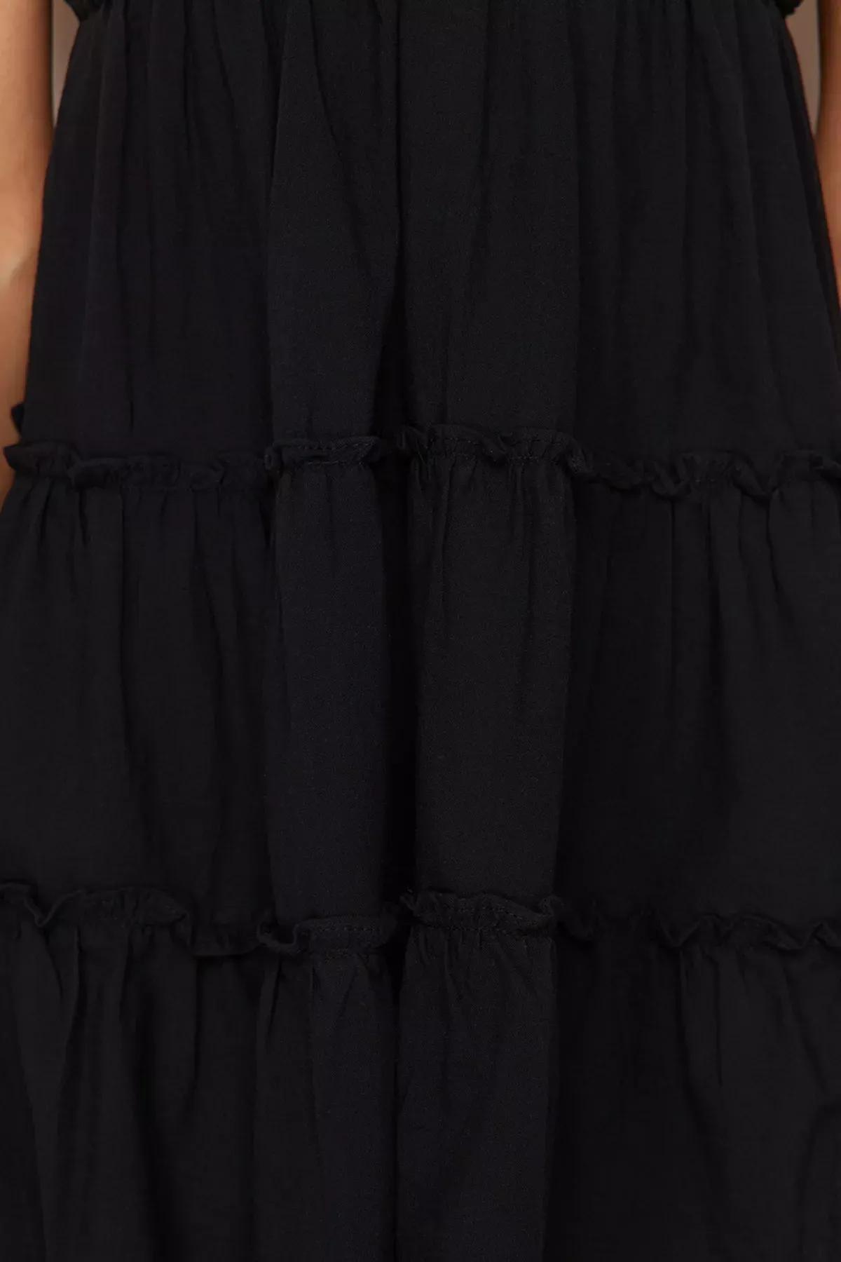 Black Mini Woven Beach Dress, C101_2094, large image number 4