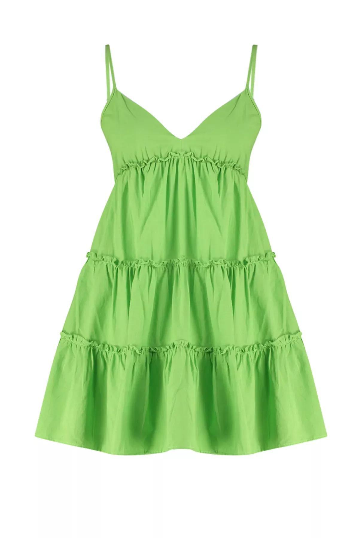 Green Mini Ruffled Beach Dress, C101_4798, large image number 5