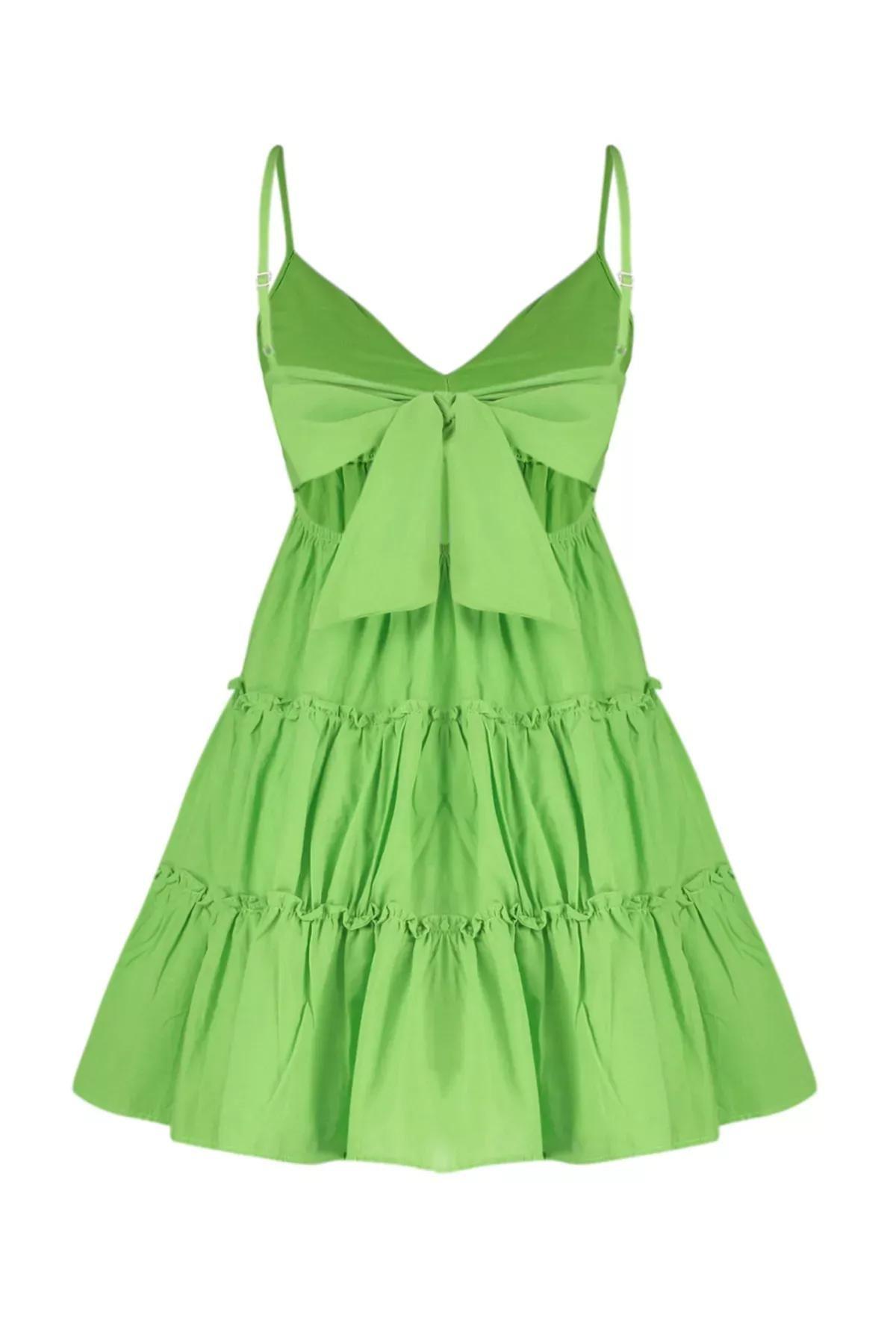 Green Mini Ruffled Beach Dress, C101_4798, large image number 6