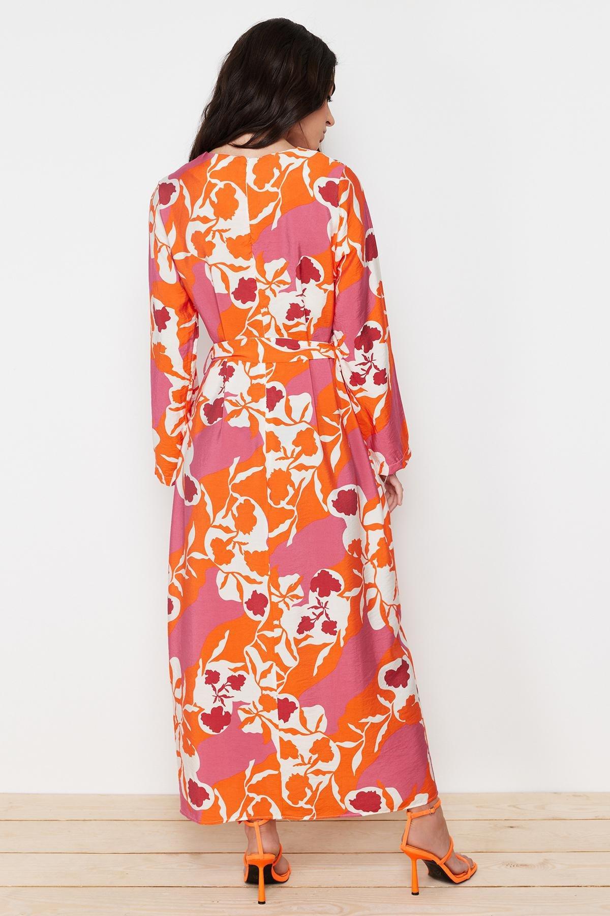 Pink Belted Floral Woven Dress, , large image number 3