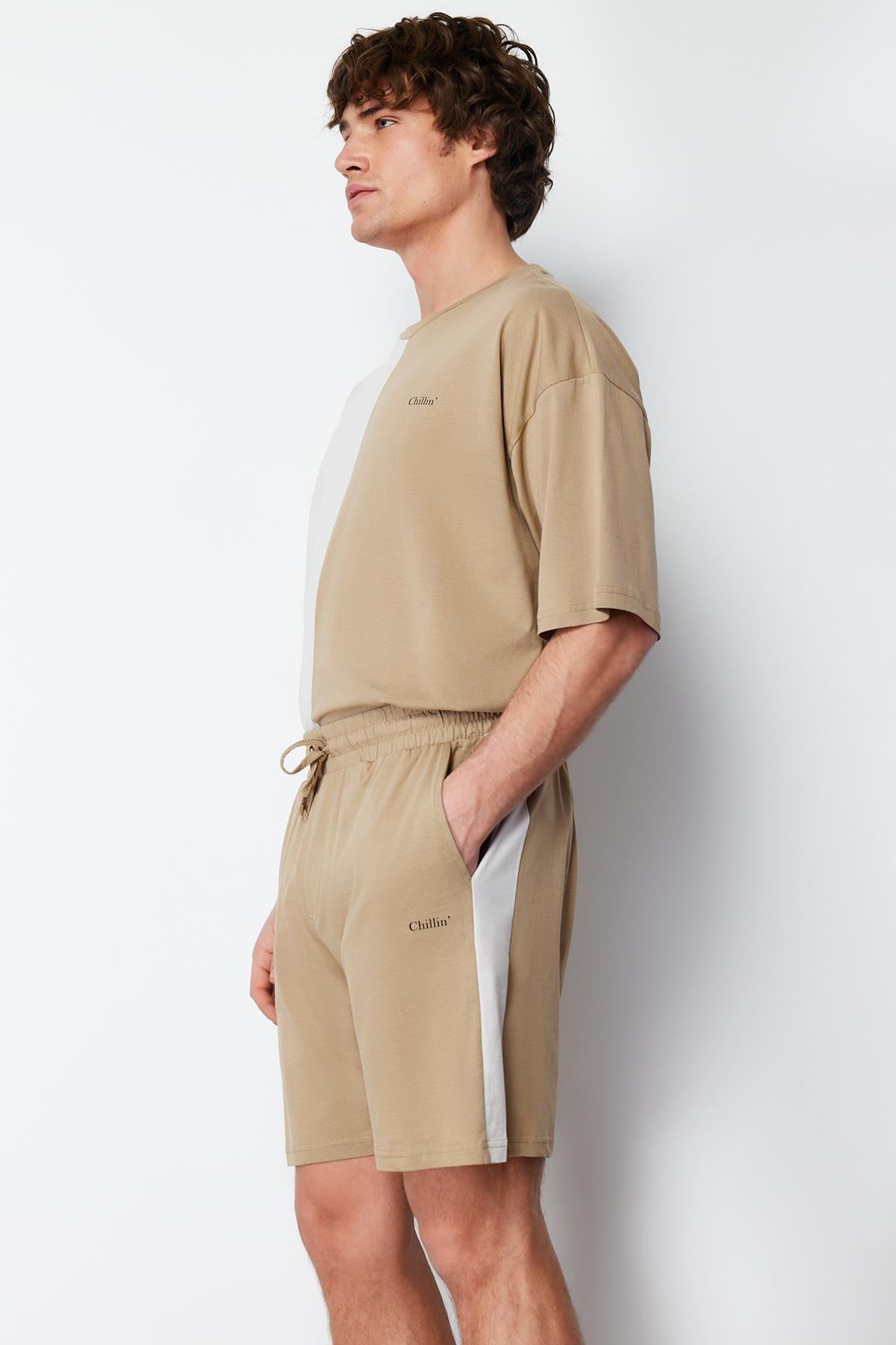 Beige Oversize Printed Pyjamas Set, , large image number 2