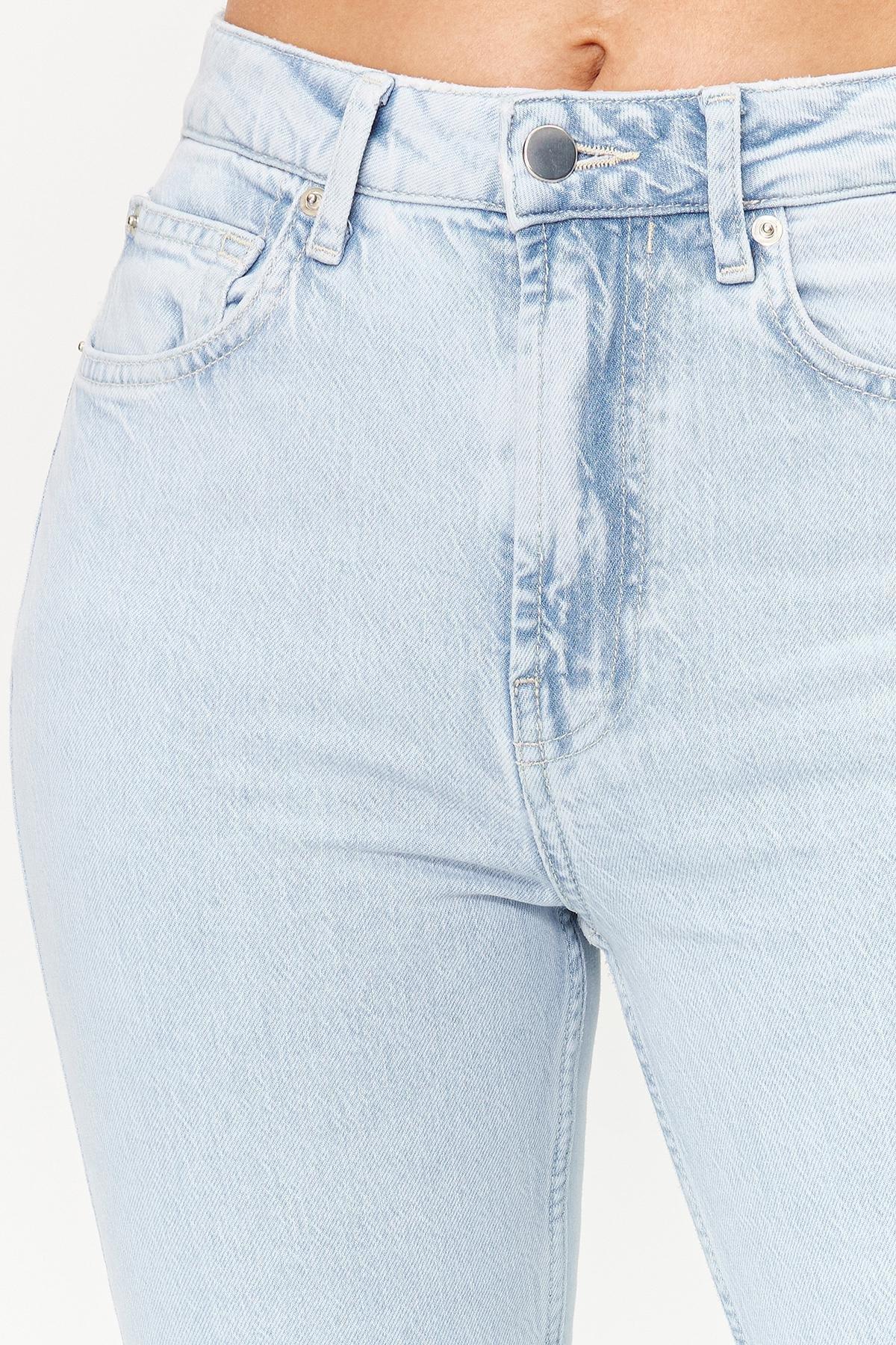 Ice Blue High Waist Straight Jeans TWOSS24JE00092, , large image number 4