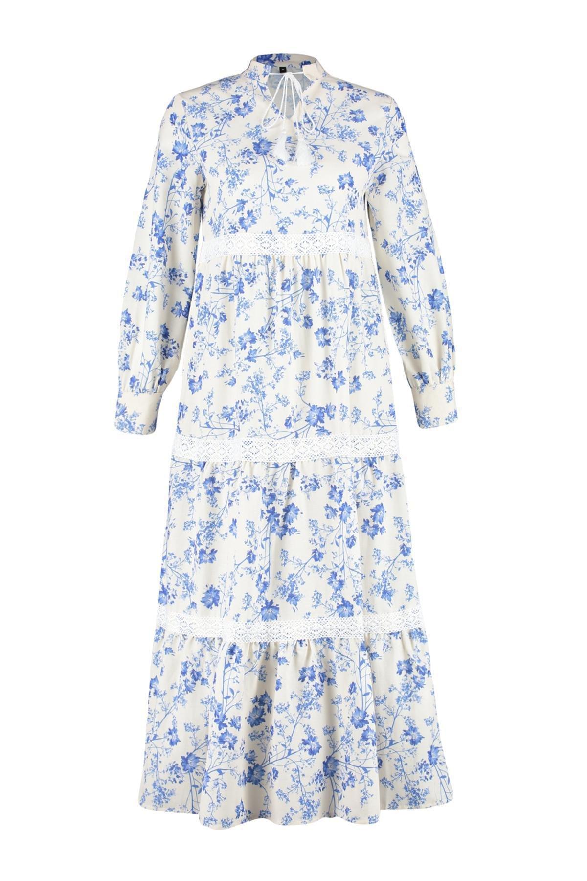 Multicolour Linen Floral Woven Dress, , large image number 5
