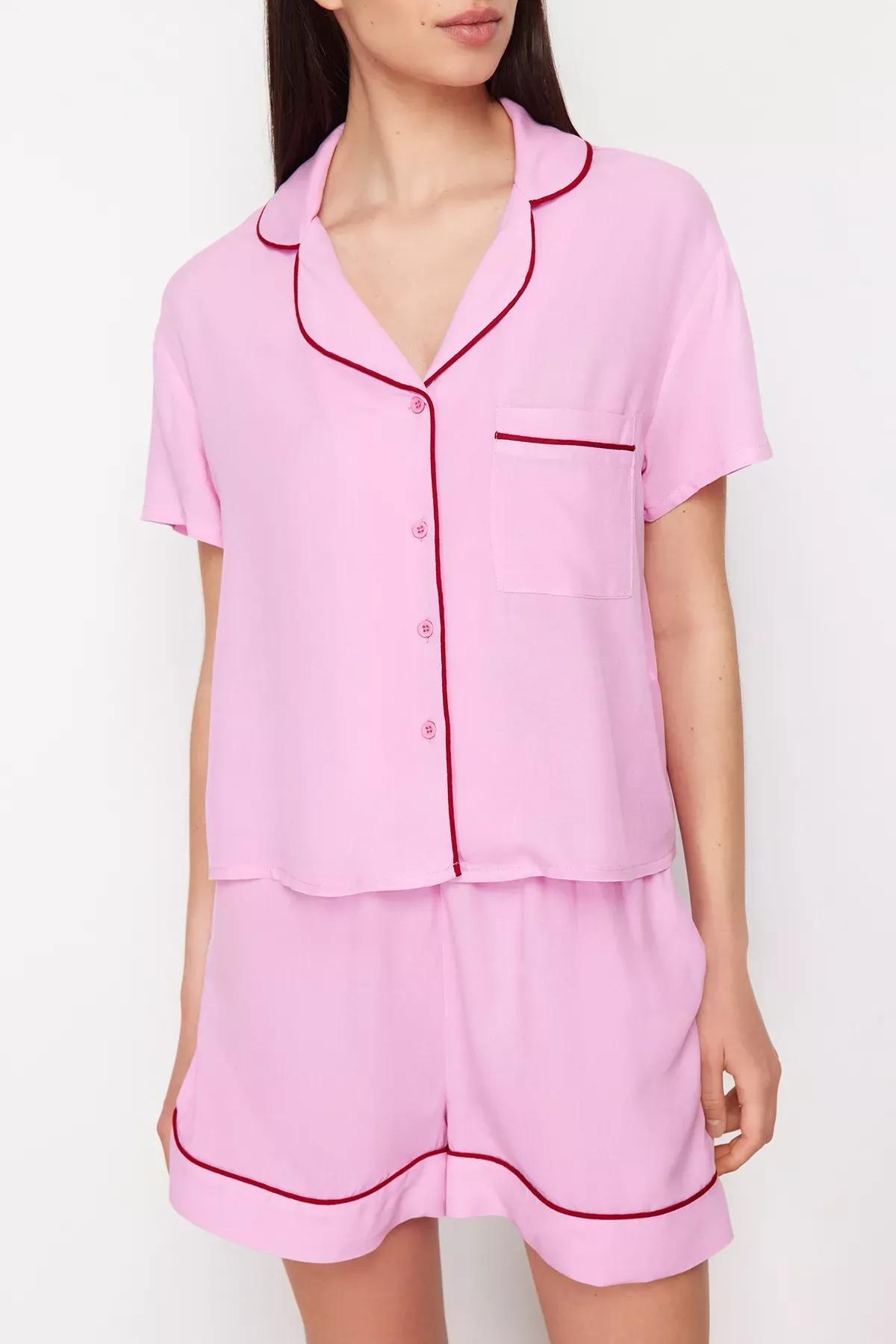 Pink Short Sleeve Pyjama Set, Pink, large image number 3
