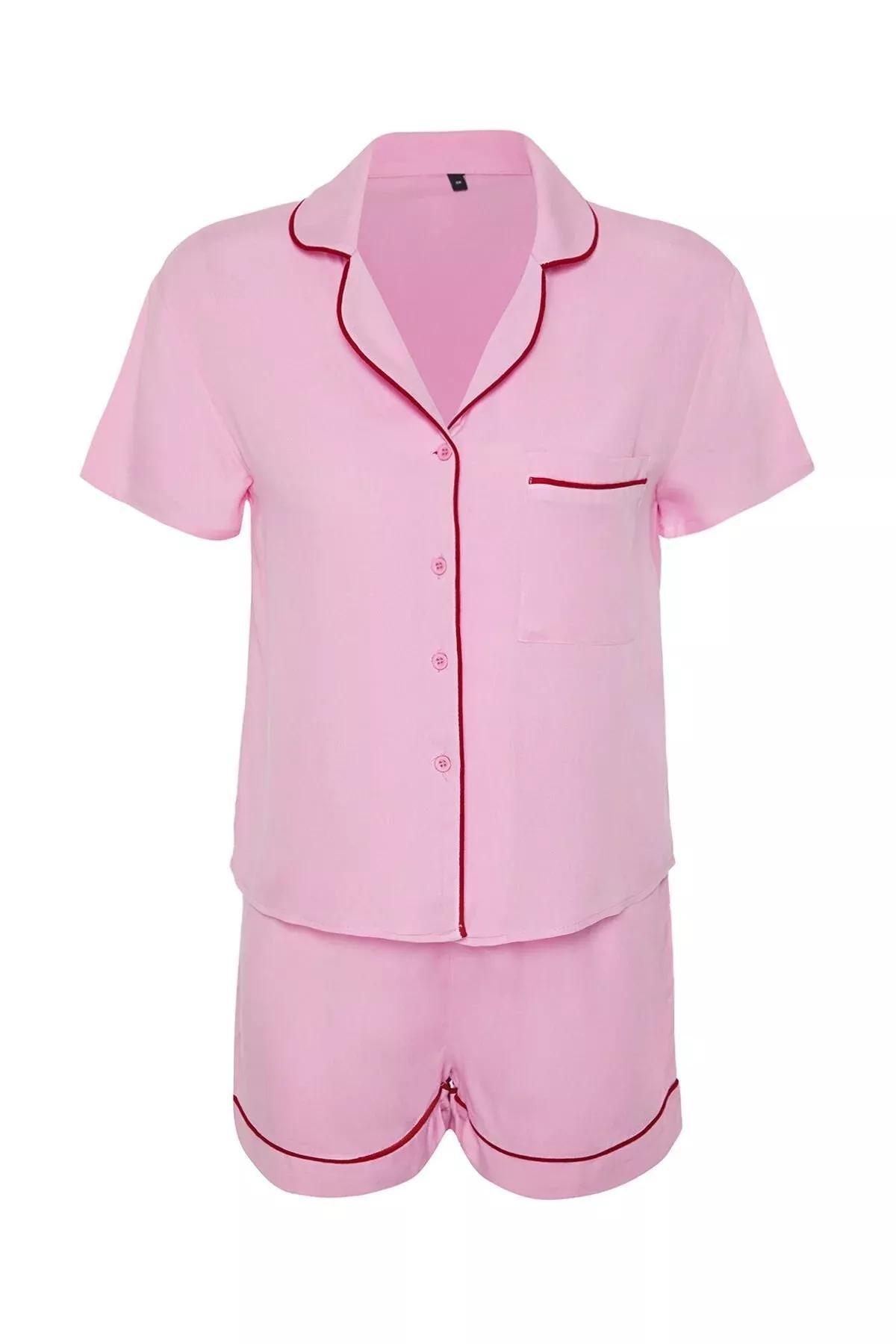 Pink Short Sleeve Pyjama Set, Pink, large image number 5