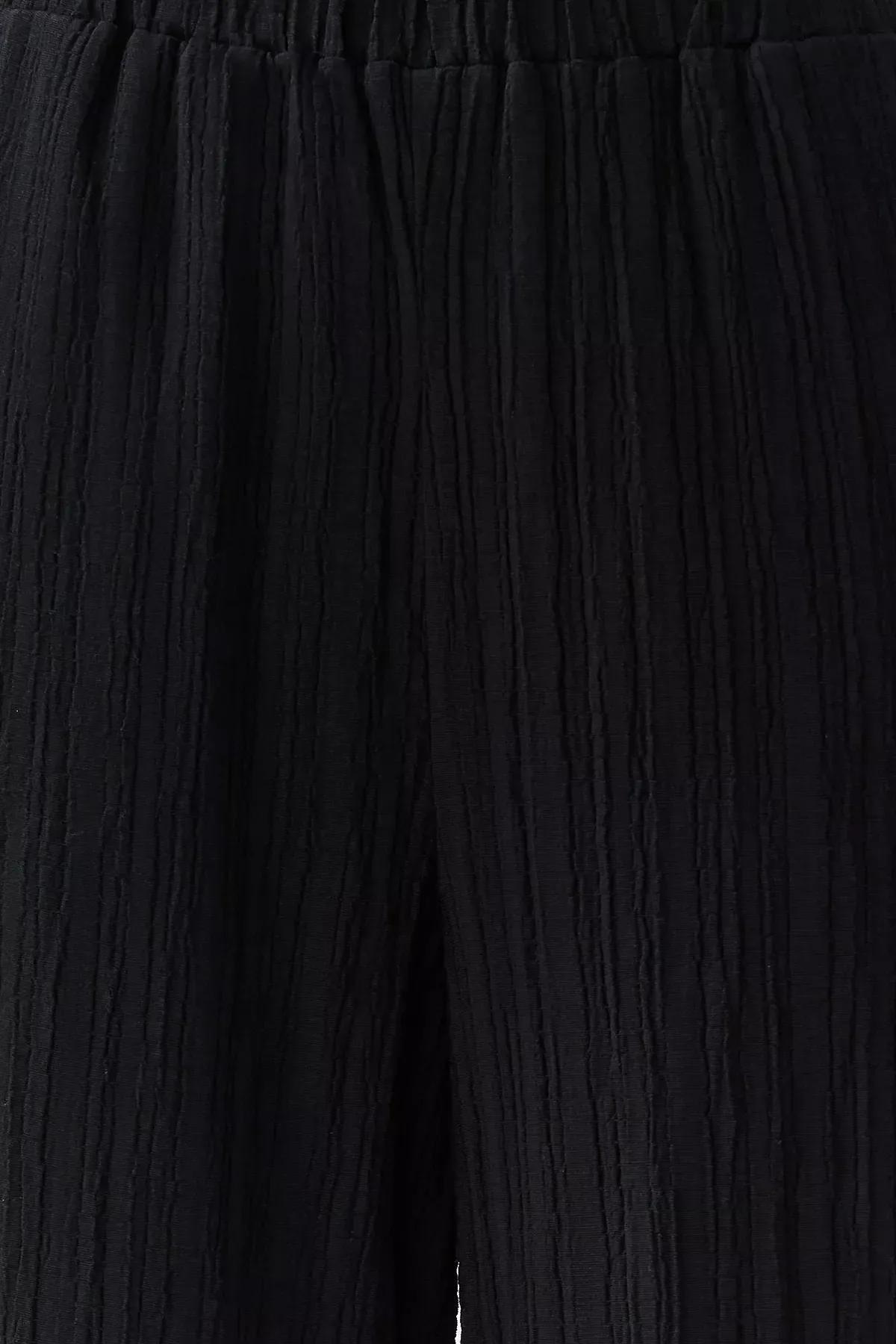 Black Woven Linen Blend Co-Ord Set, C101_2094, large image number 3