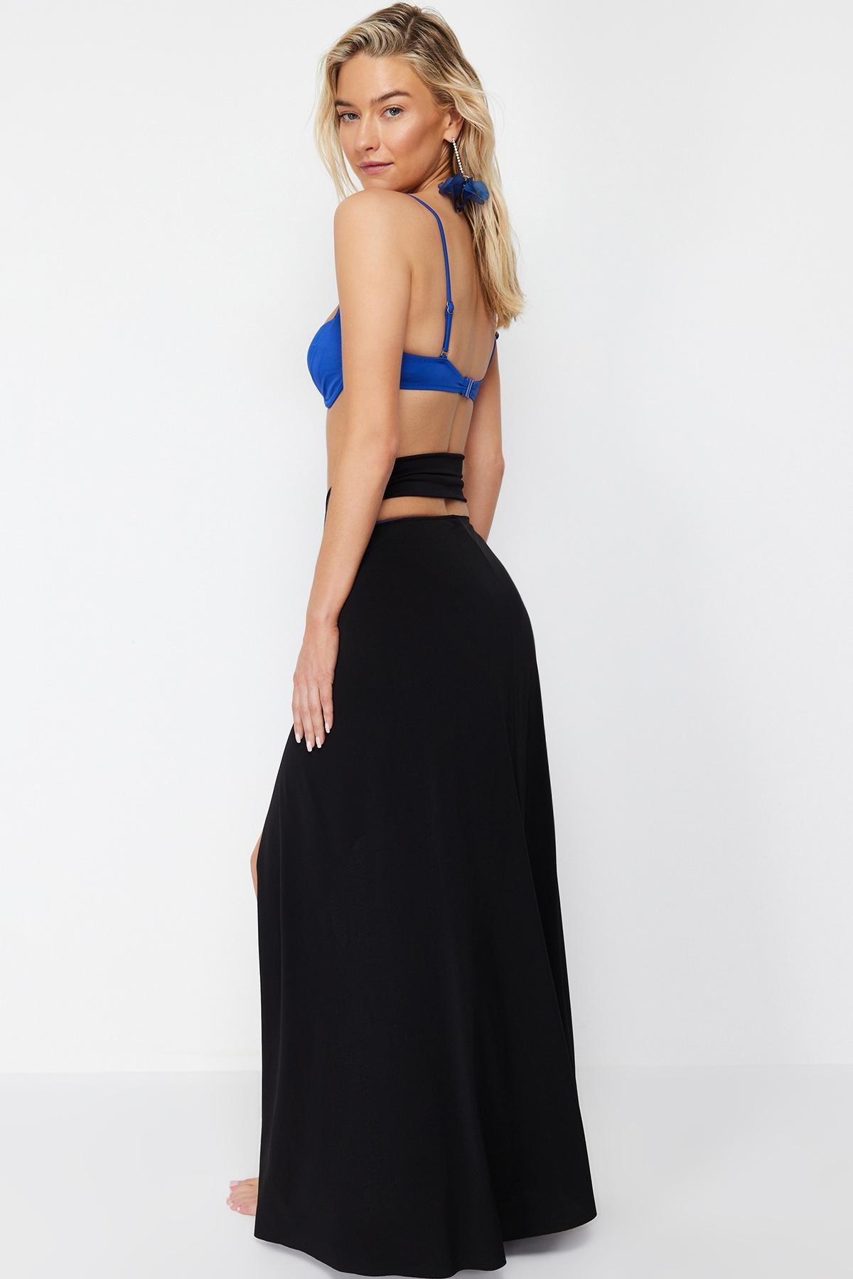 Trendyol - Black Maxi Knitted Cut Out/Windowed Pareo