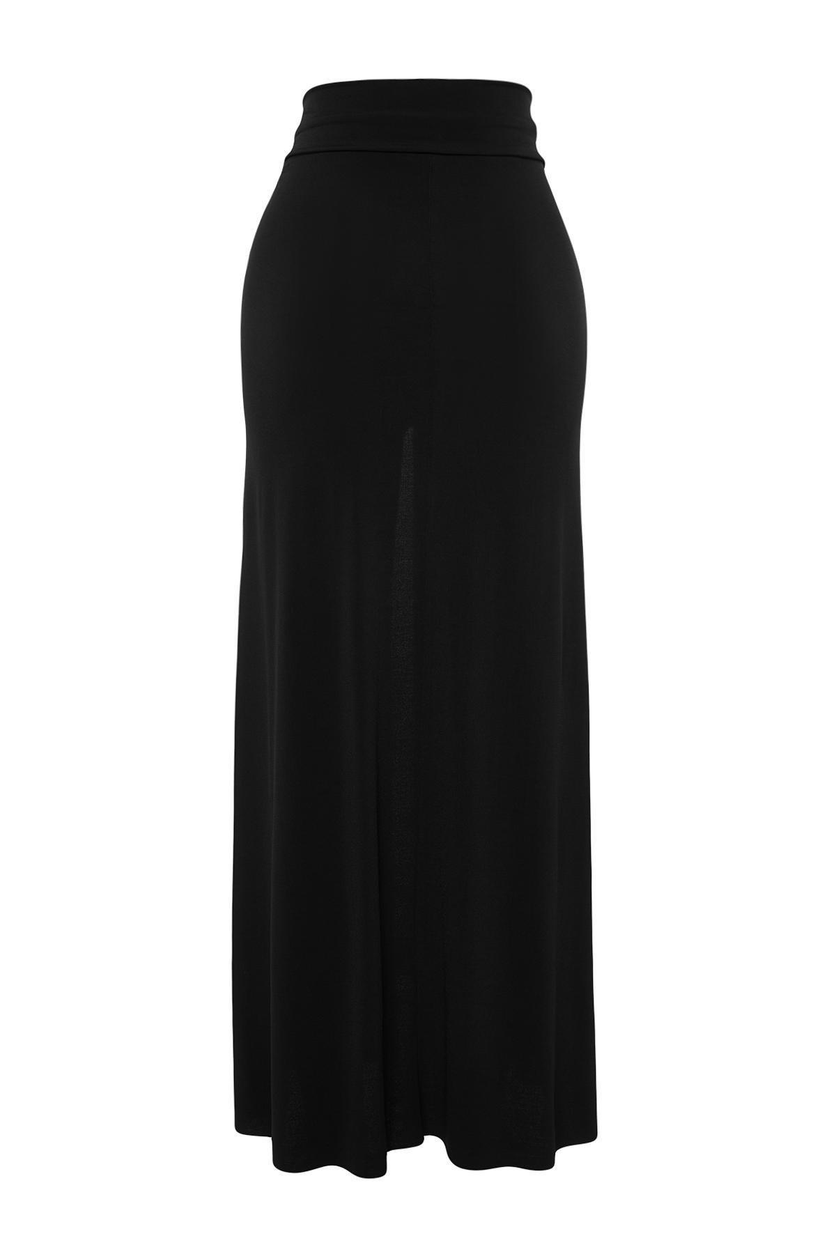 Black Maxi Knitted Cut Out/Windowed Pareo, , large image number 6