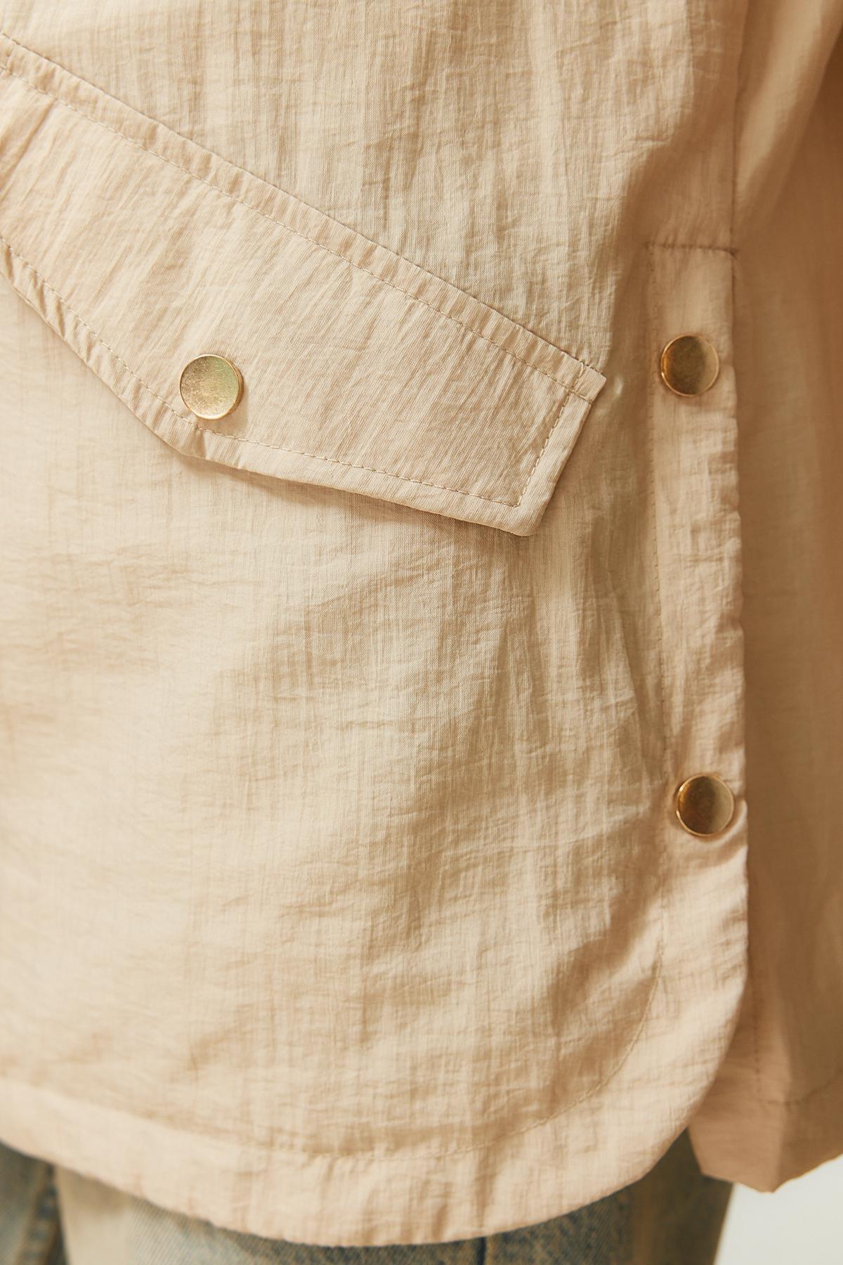 Beige Water Repellent Thin Raincoat, , large image number 4