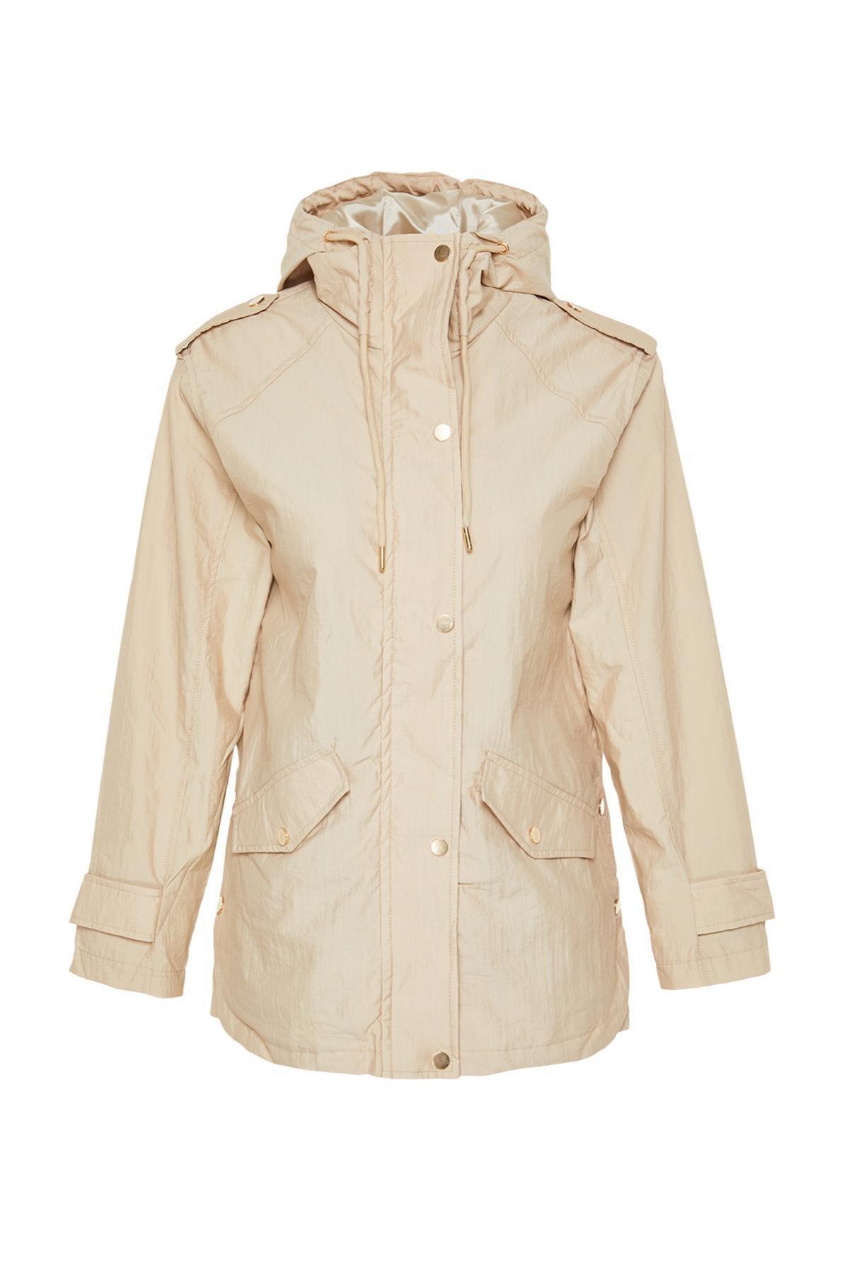 Beige Water Repellent Thin Raincoat, , large image number 7