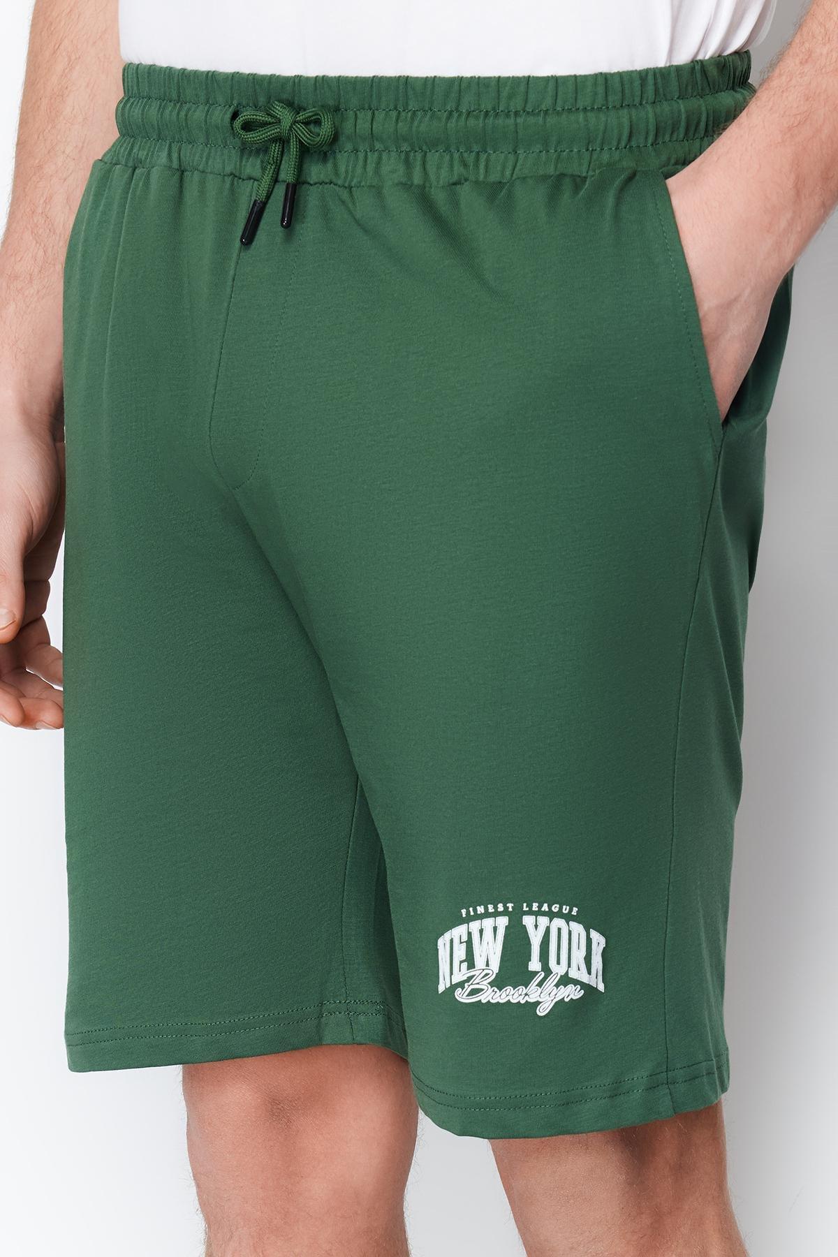 Green Printed Knitted Pyjamas Set, , large image number 3