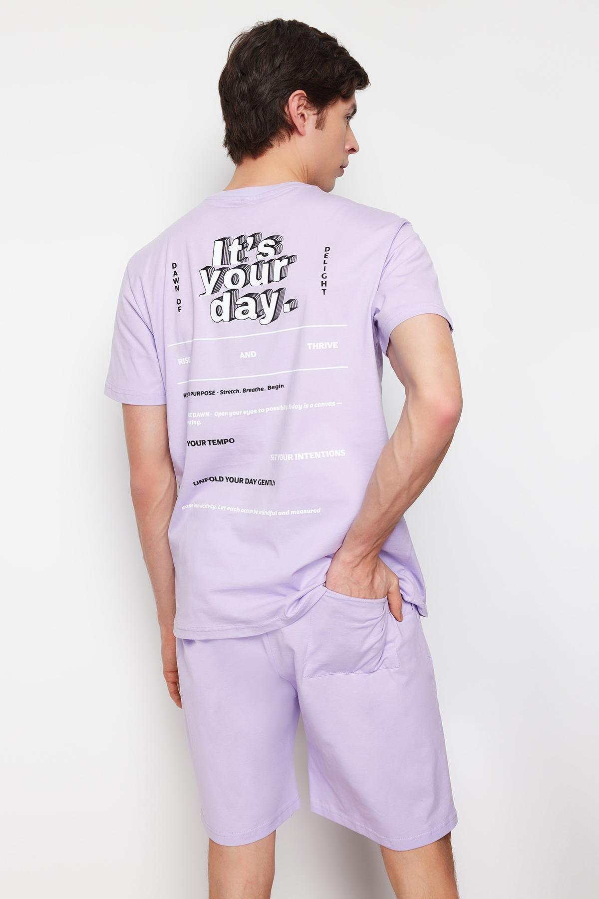 Trendyol - Purple Printed Pajamas Set