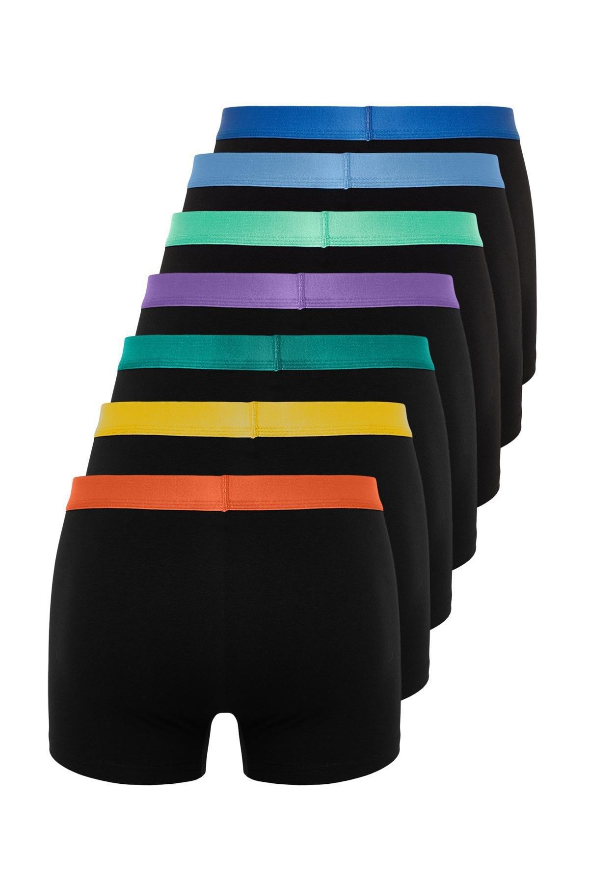 Multicolored 7-Pack Days of the Week Basic Cotton Boxers with Elastic Detail TMNSS24BX00004, 7s, , large image number 1