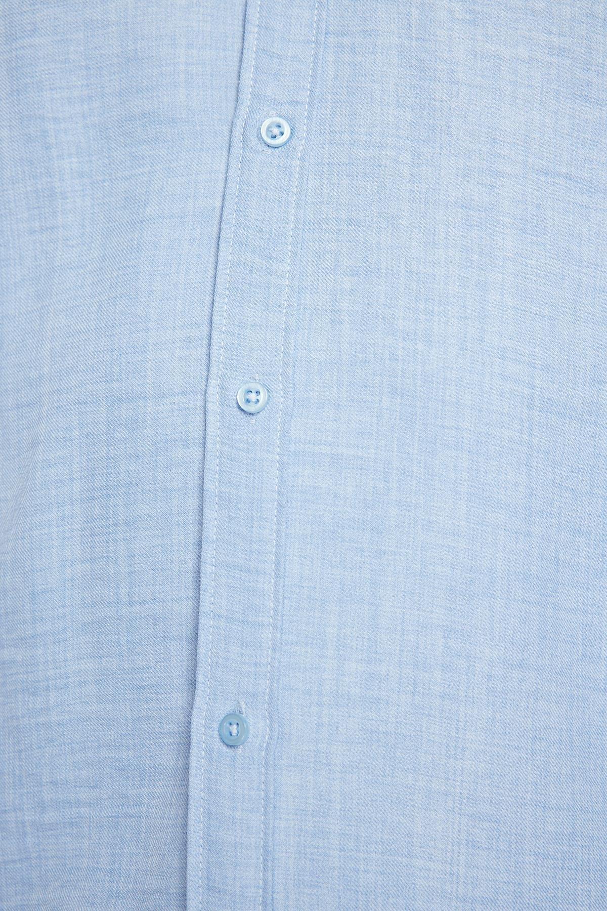 Blue Slim Fit Large Collar Casual Shirt, Blue, large image number 5