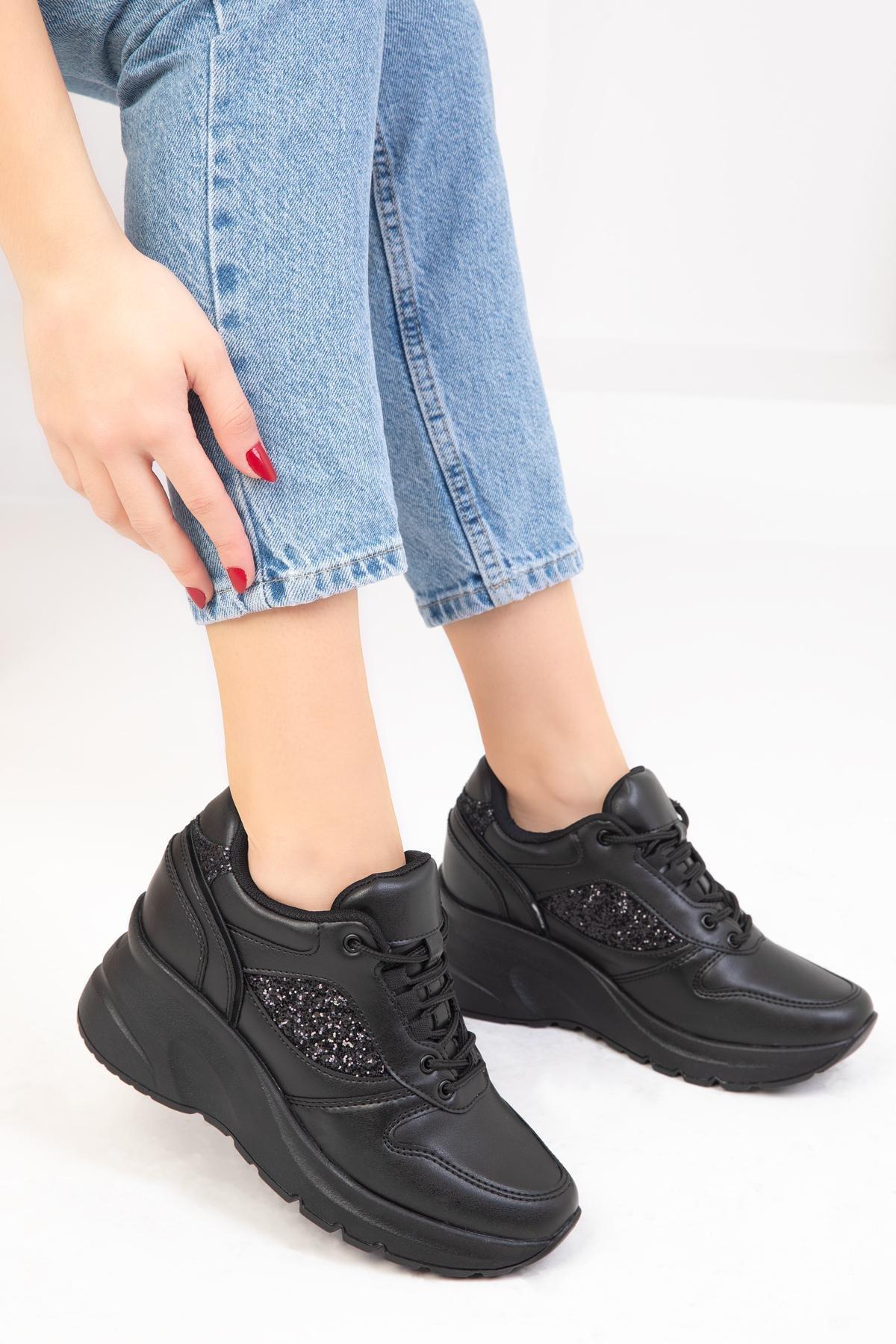 Black Leather Sneaker, , large image number 0