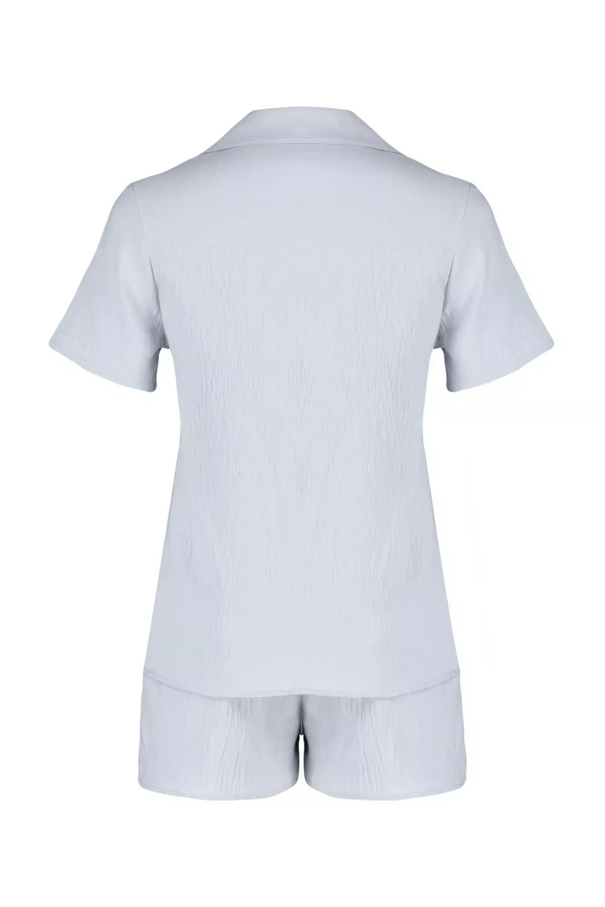 Grey Embroidered Woven Pyjamas Set, C101_1653, large image number 6