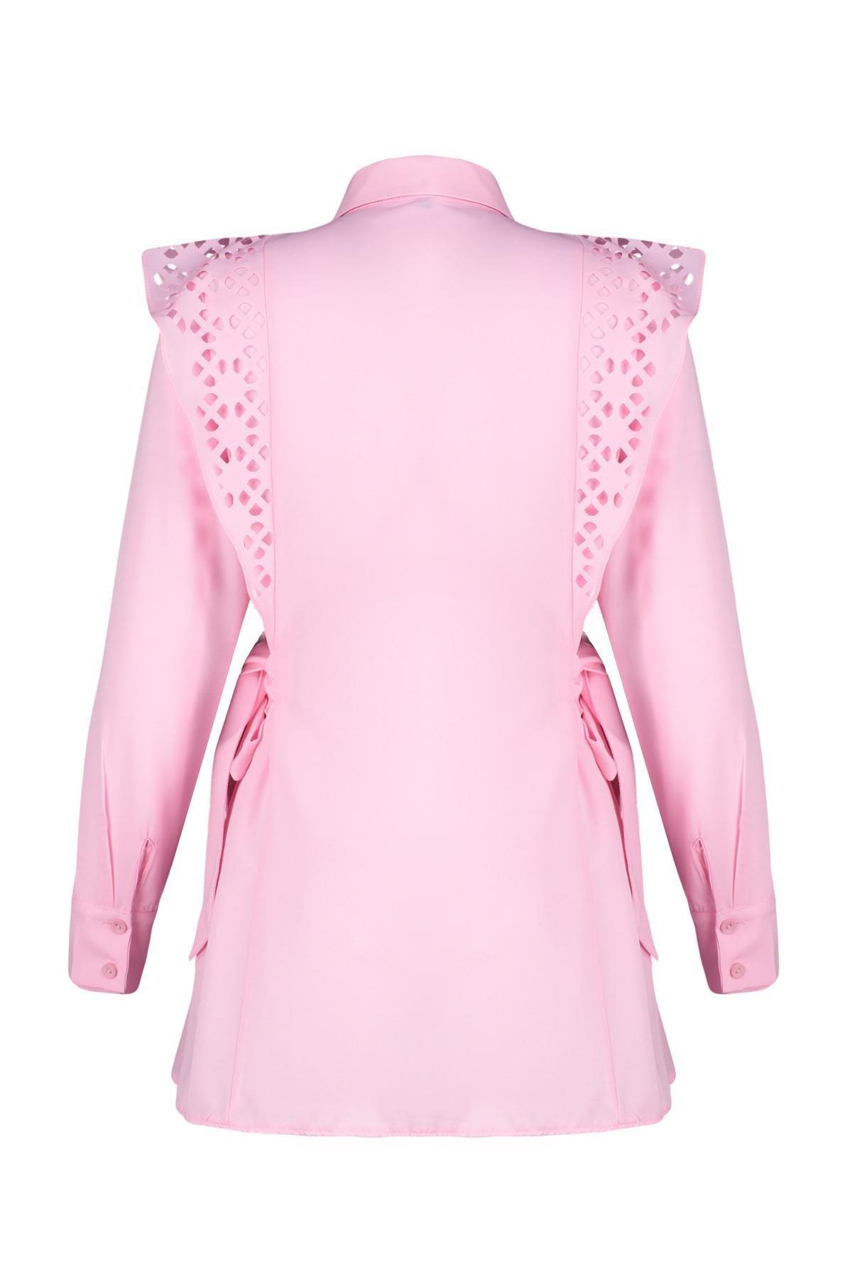 Pink Embroidered Cotton Woven Shirt, , large image number 6