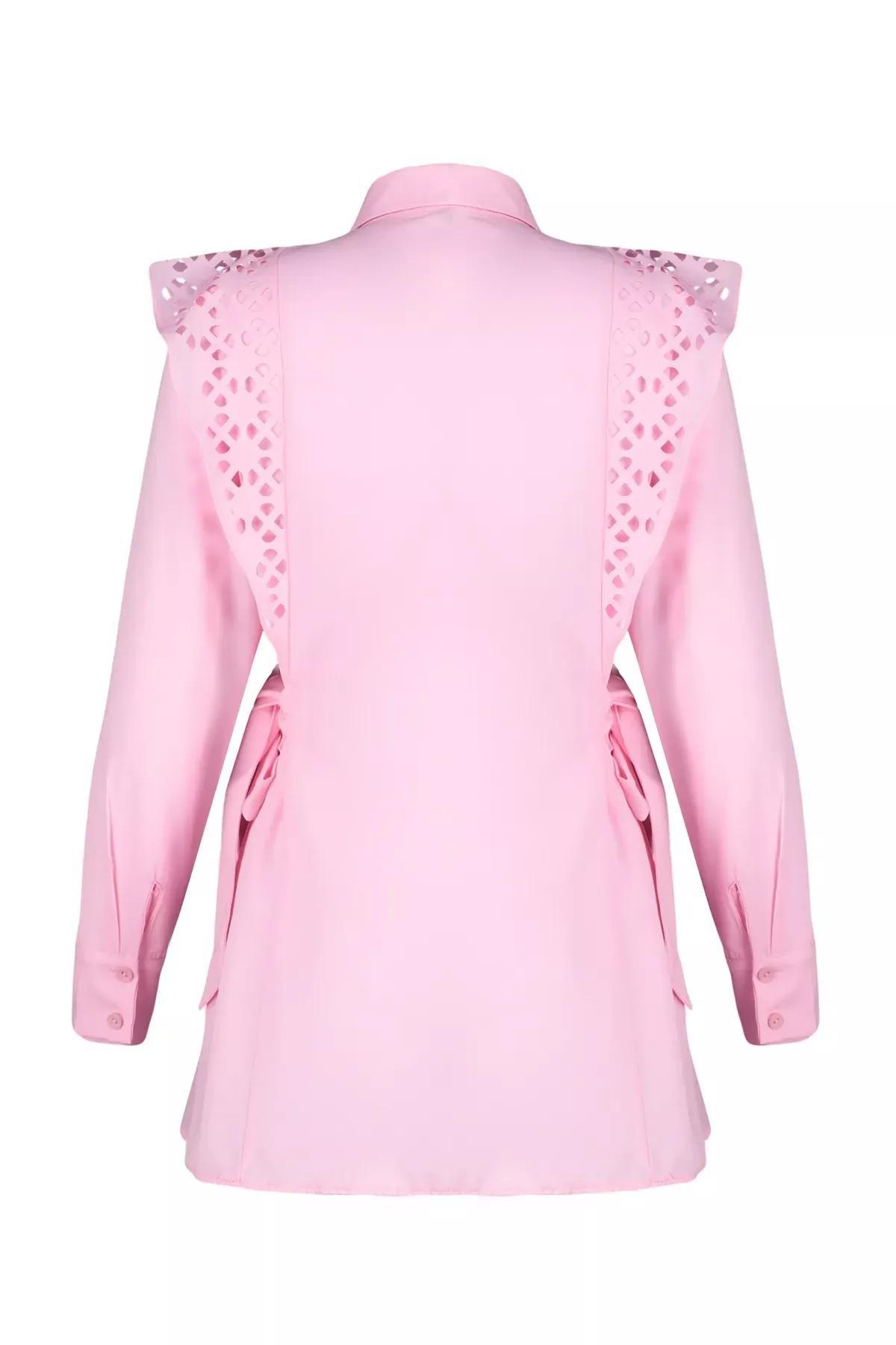Pink Embroidered Cotton Woven Shirt, LIGHT PINK, large image number 6