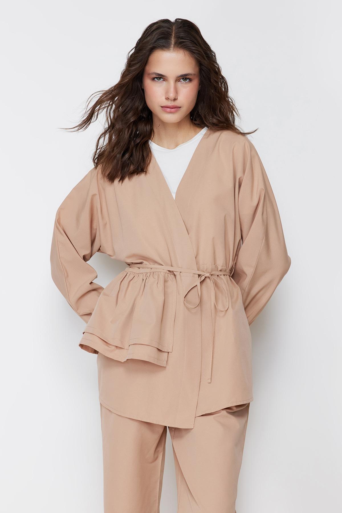 Beige Woven Co-Ord Set, , large image number 1