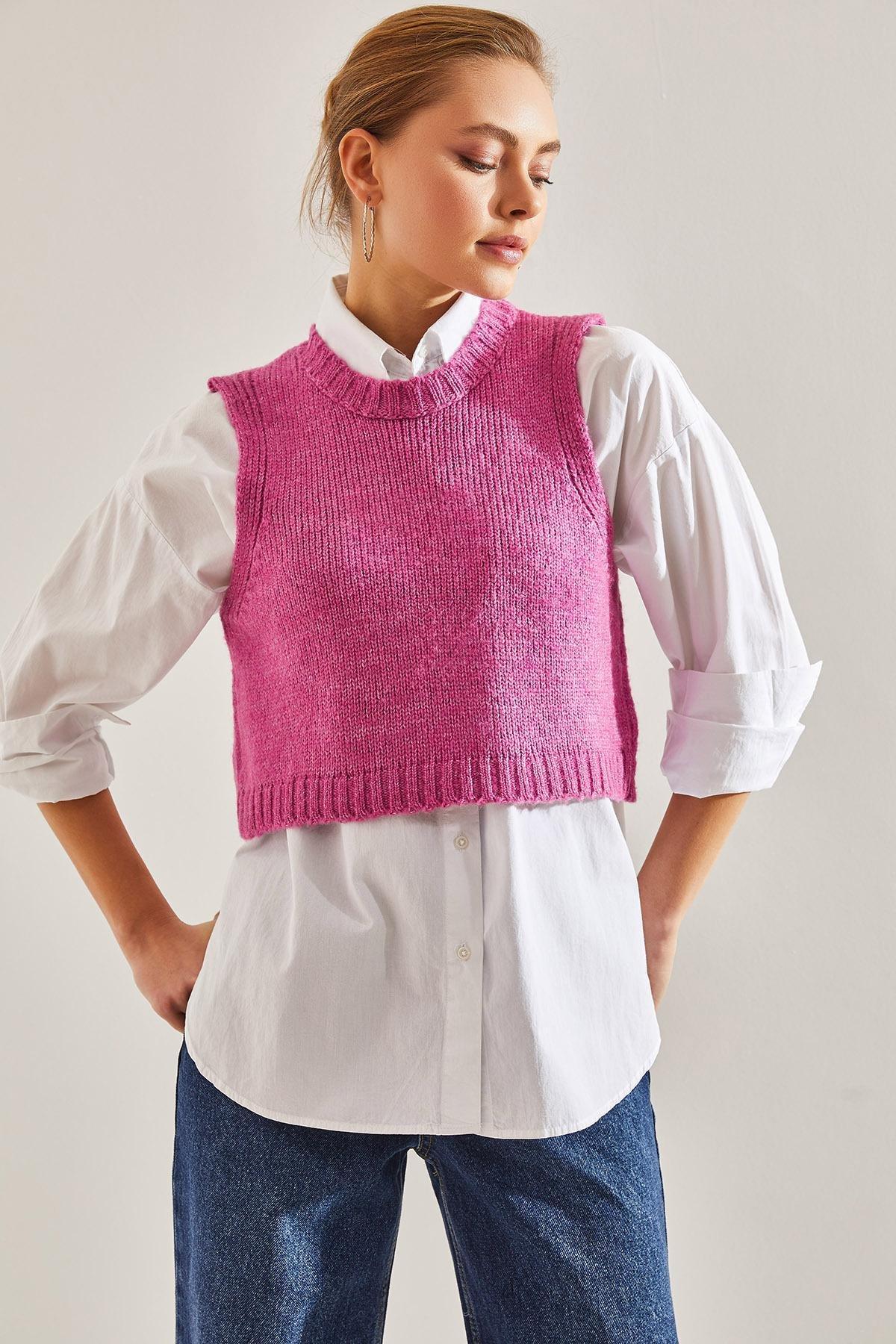Pink Crop Sweater, , large image number 0