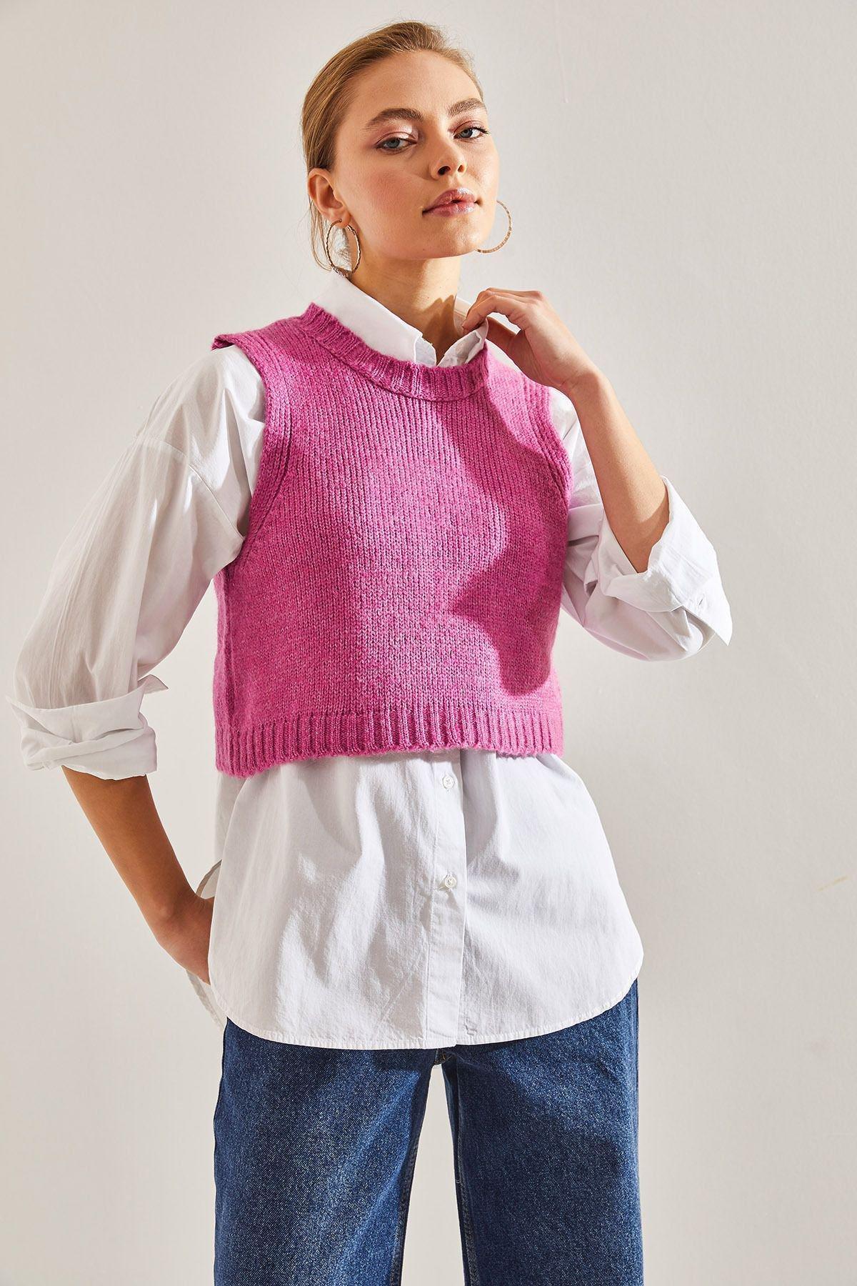 Pink Crop Sweater, , large image number 1