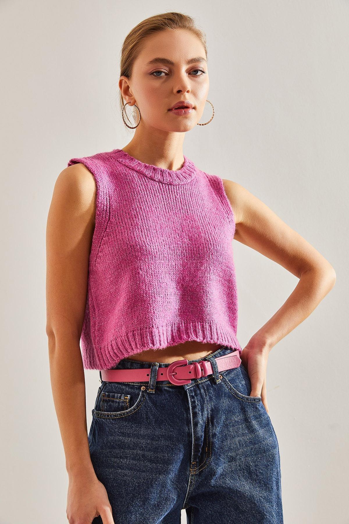 Pink Crop Sweater, , large image number 3