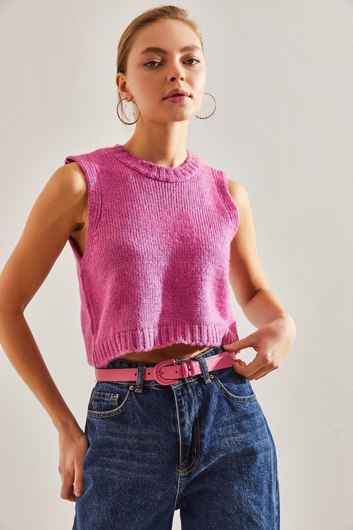 Pink Crop Sweater, , large image number 4