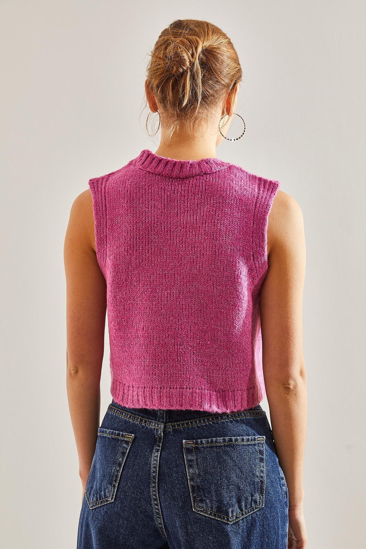 Pink Crop Sweater, , large image number 5
