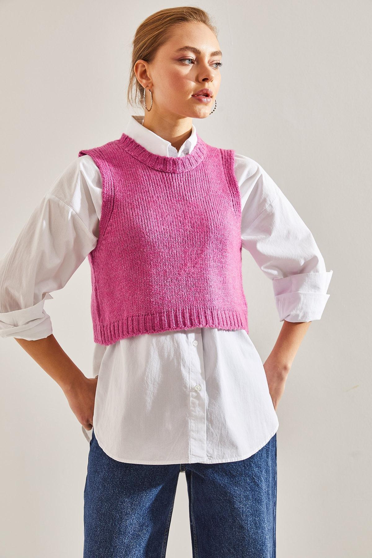 Pink Crop Sweater, , large image number 6