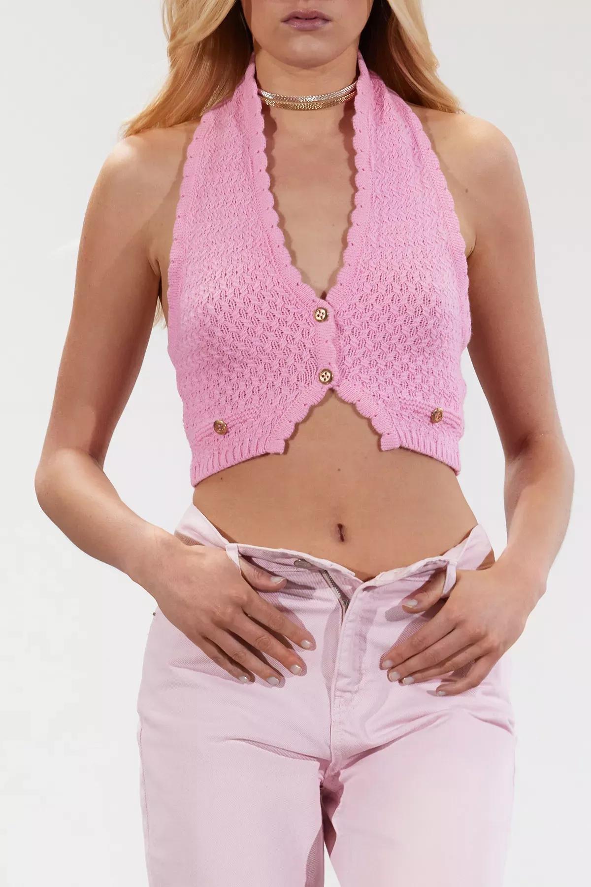 بلوزة مُحاكة بإصدار محدود، وردي, Pink, large image number 2