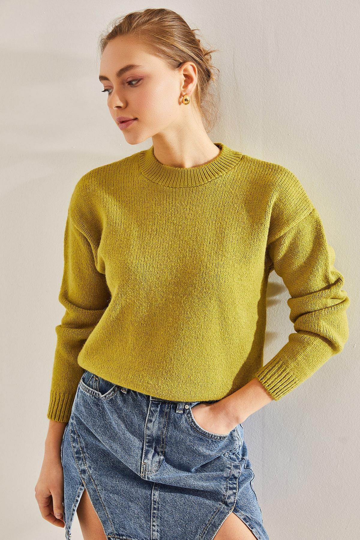 Green Knitwear Sweater, PISTACHIO GREEN, large image number 0
