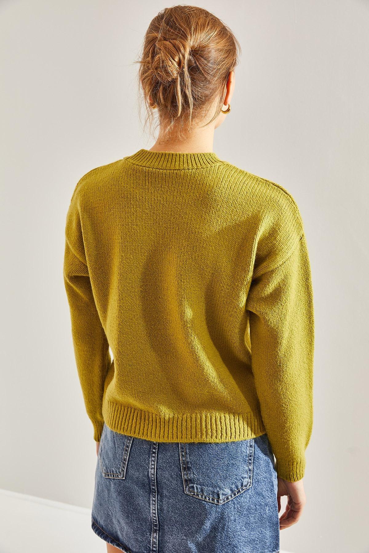 Green Knitwear Sweater, PISTACHIO GREEN, large image number 2