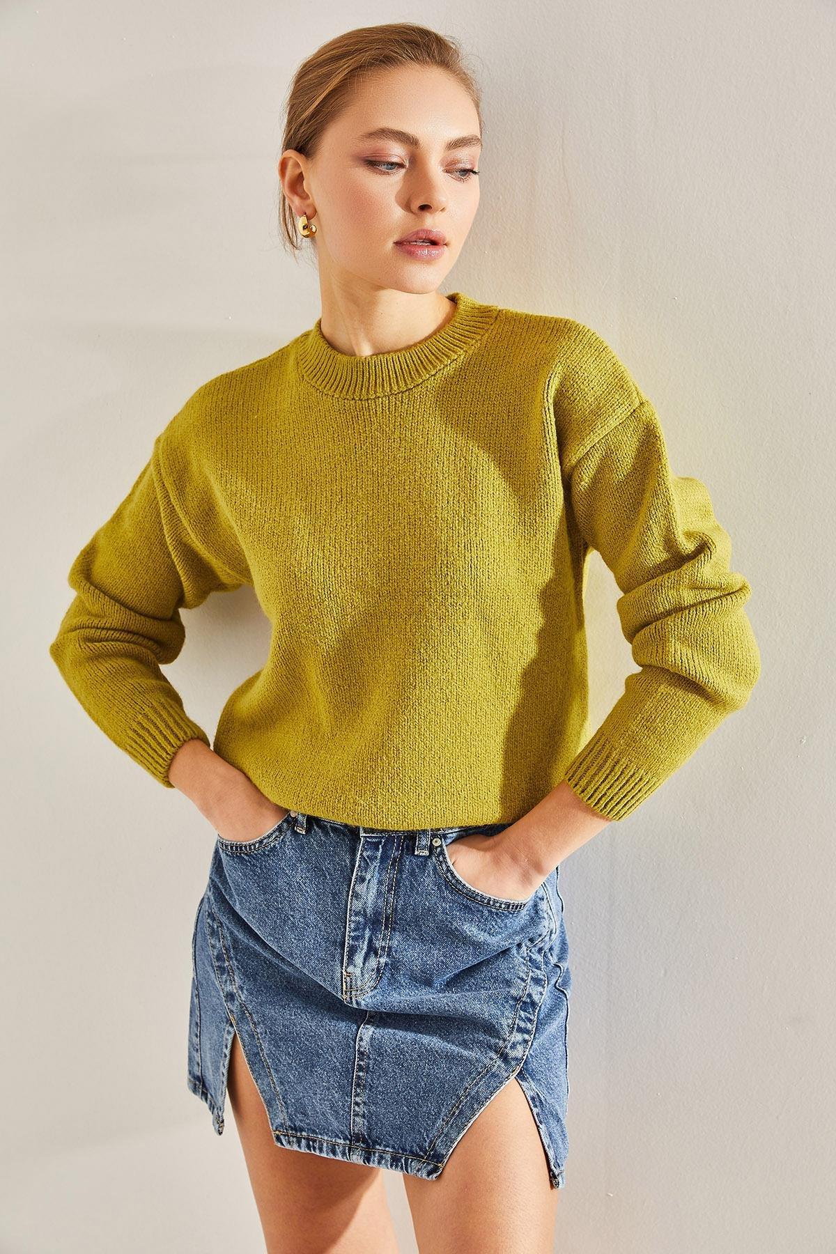 Green Knitwear Sweater, PISTACHIO GREEN, large image number 3