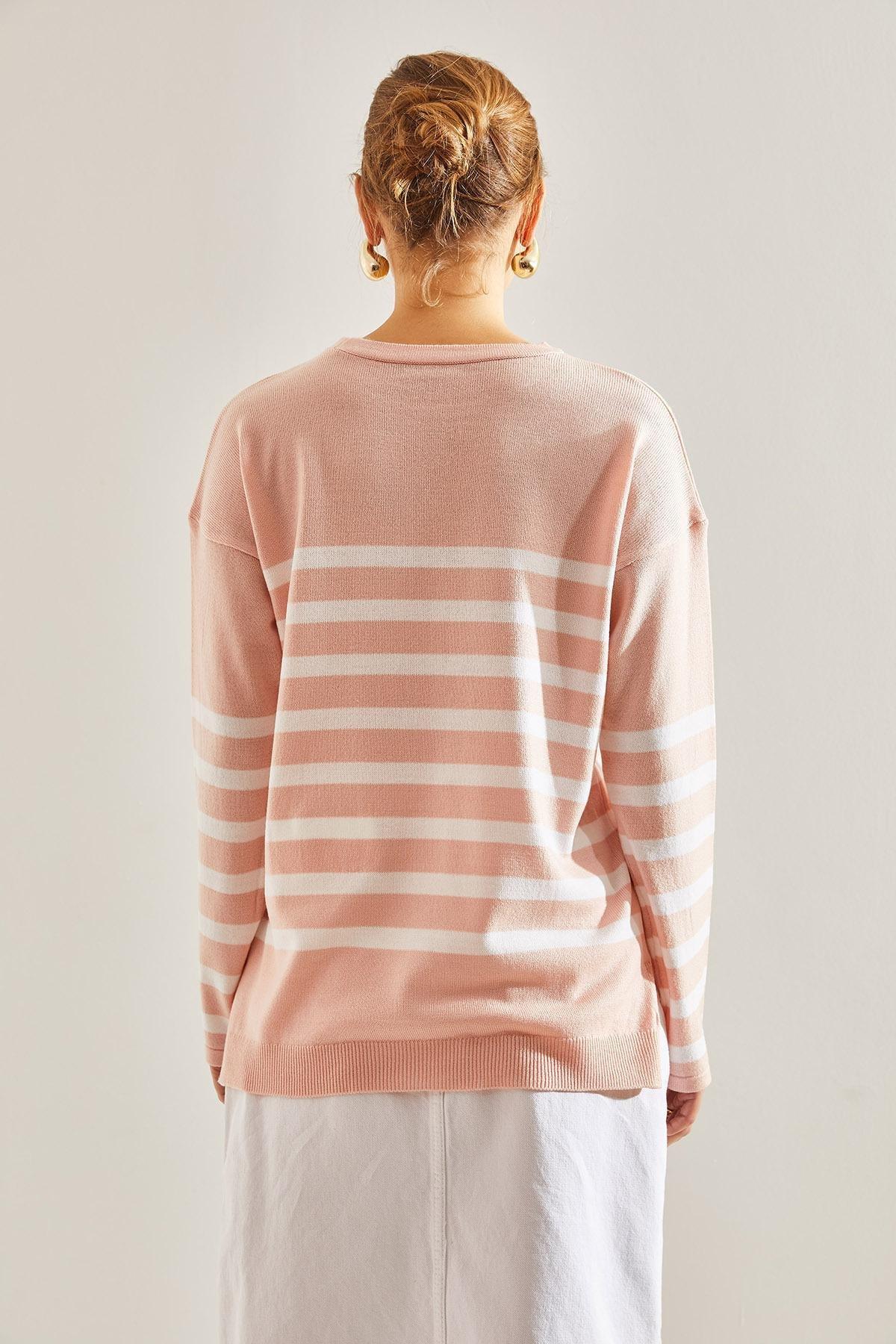 Pink Striped Sweater, , large image number 1
