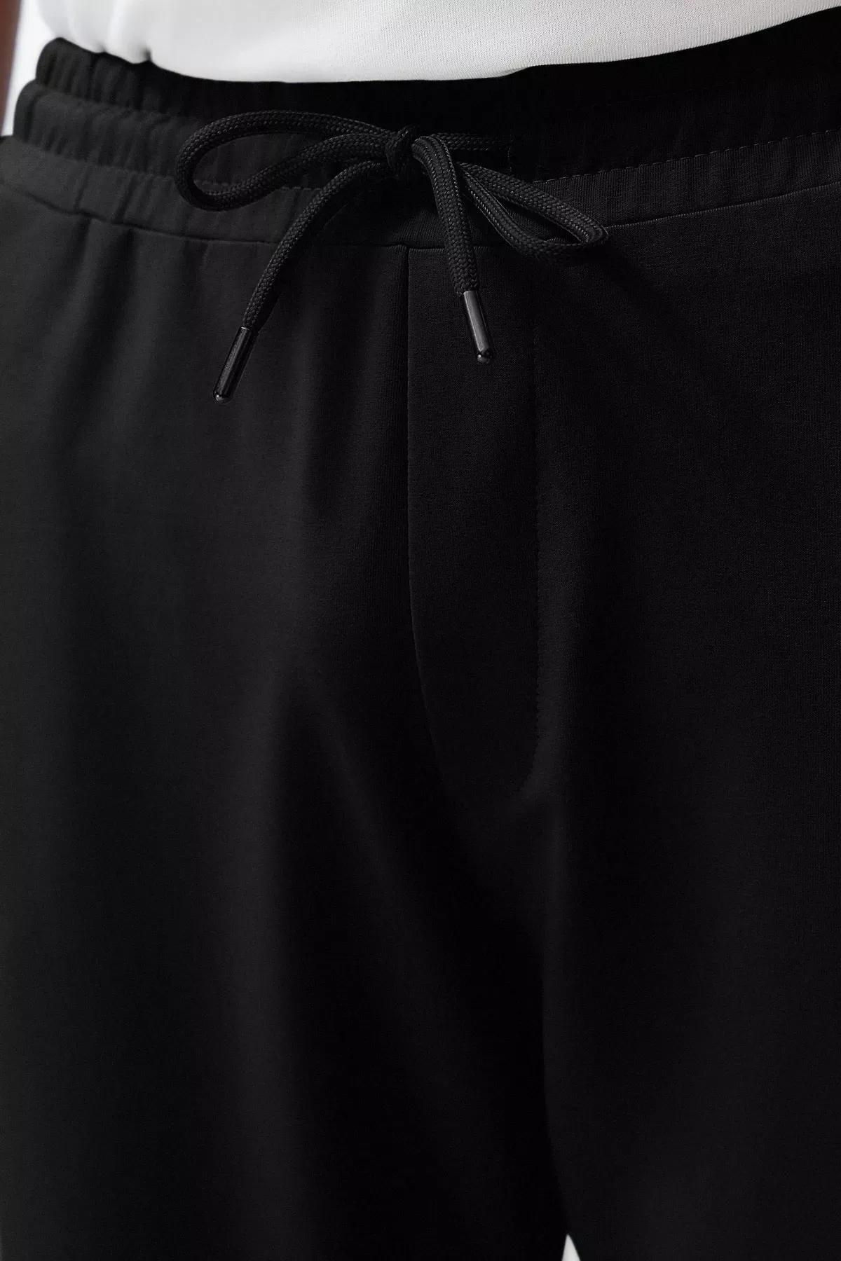 Black oversize cotton sweatpants, , large image number 5