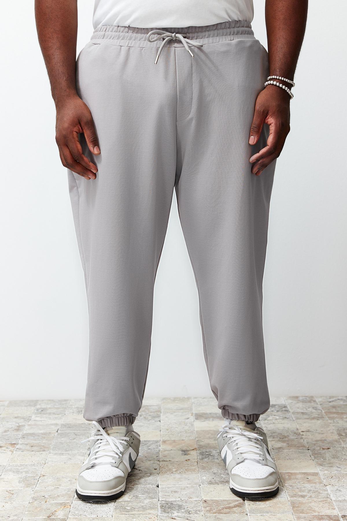 Plus Size Grey Oversize 100% Sweatpants TMNSS24AJ00001, C101_5126, large image number 2