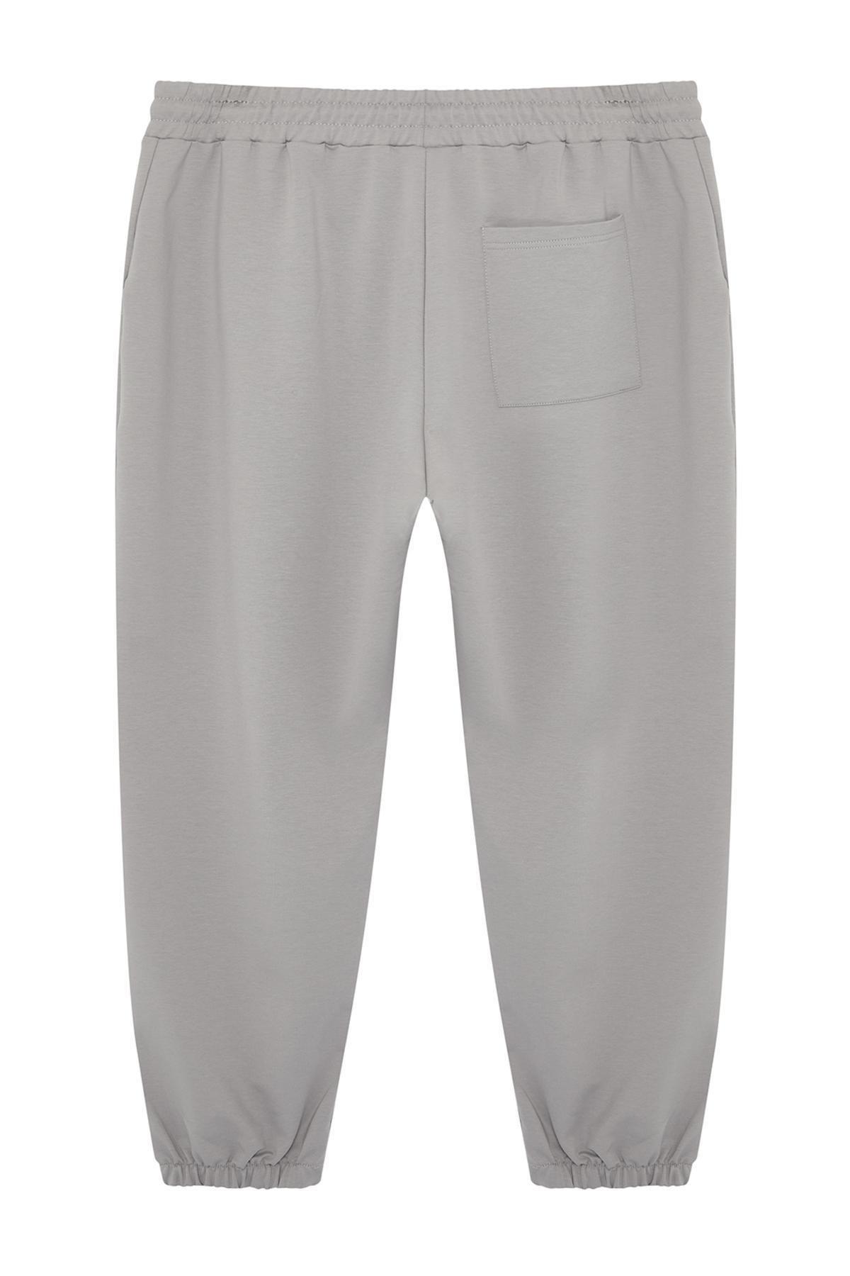 Plus Size Grey Oversize 100% Sweatpants TMNSS24AJ00001, C101_5126, large image number 5