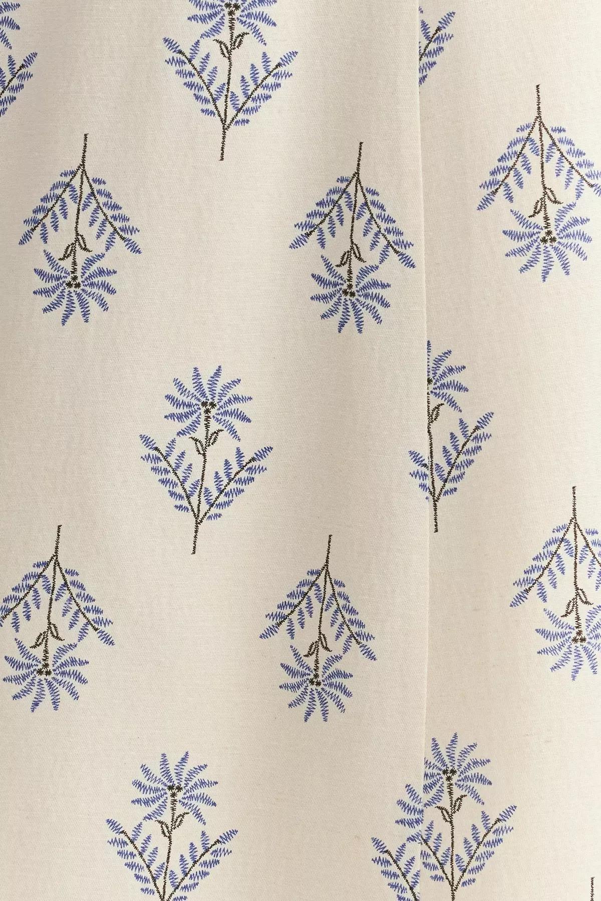 Blue Floral A-line Midi Skirt, , large image number 2