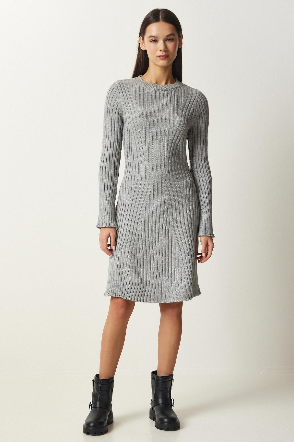 Red Corded A-Line Knitted Dress, C101_1653, large image number 0