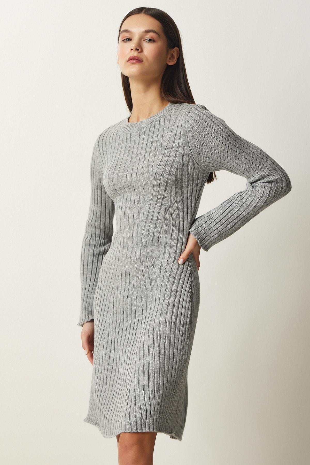 Red Corded A-Line Knitted Dress, C101_1653, large image number 1