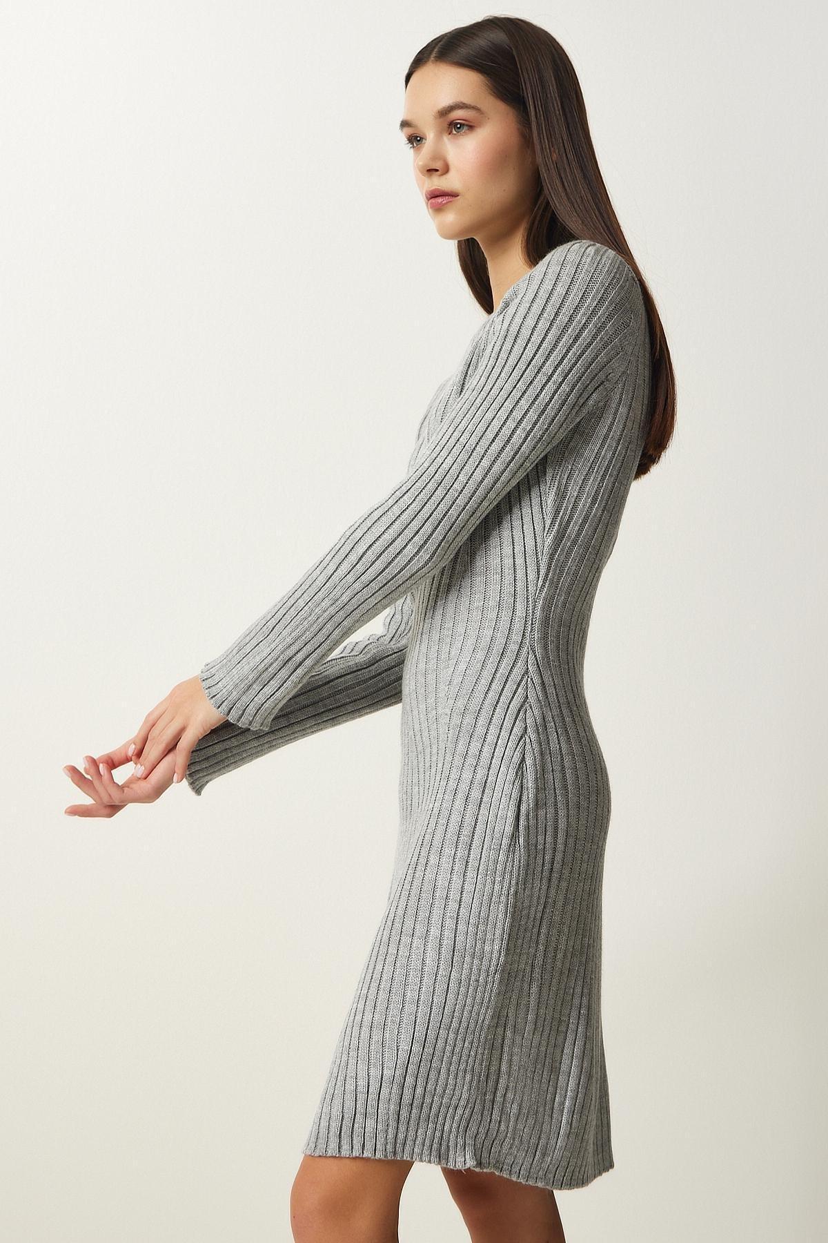 Red Corded A-Line Knitted Dress, C101_1653, large image number 2