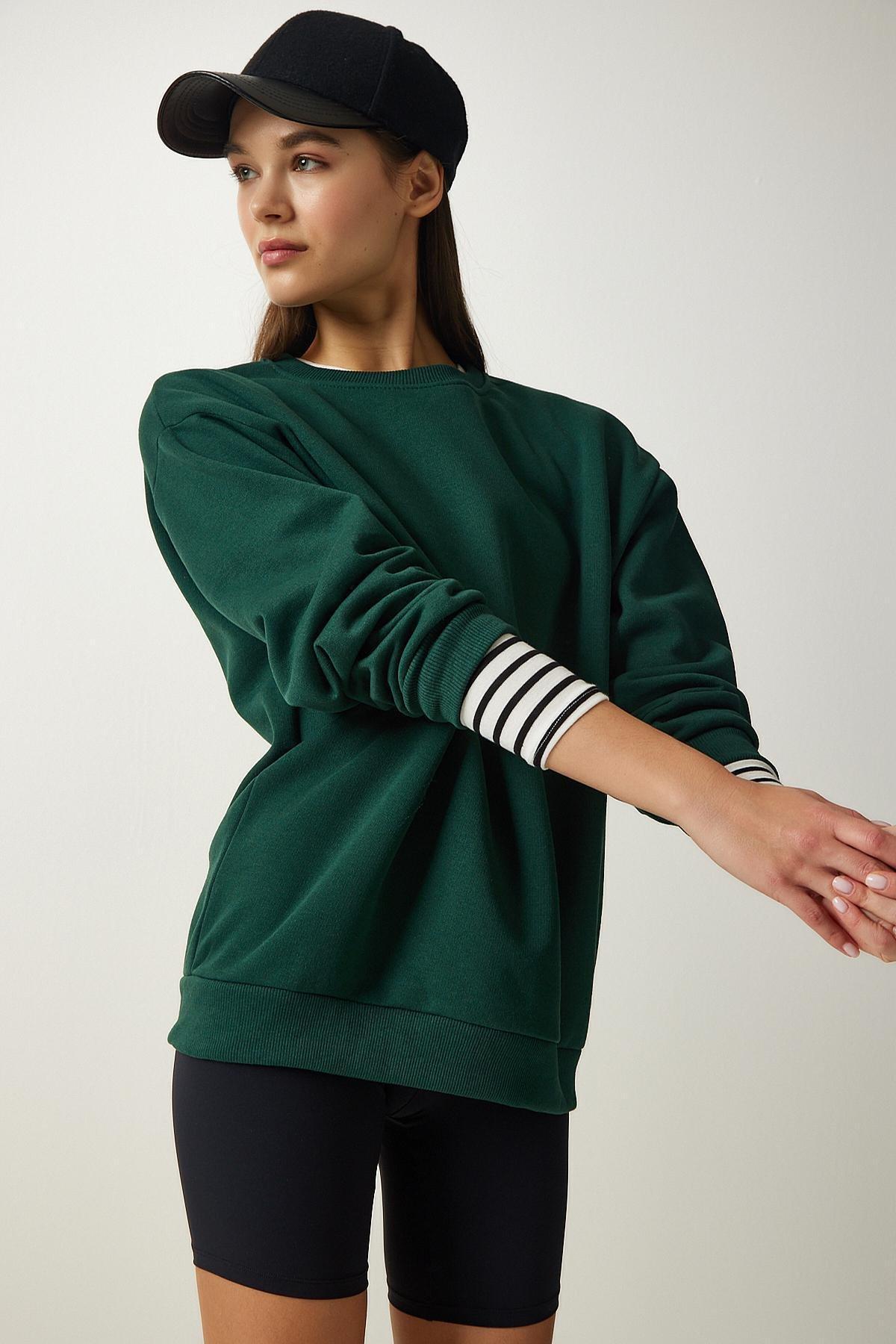 Green Detailed Sweatshirt, C101_1583, large image number 2