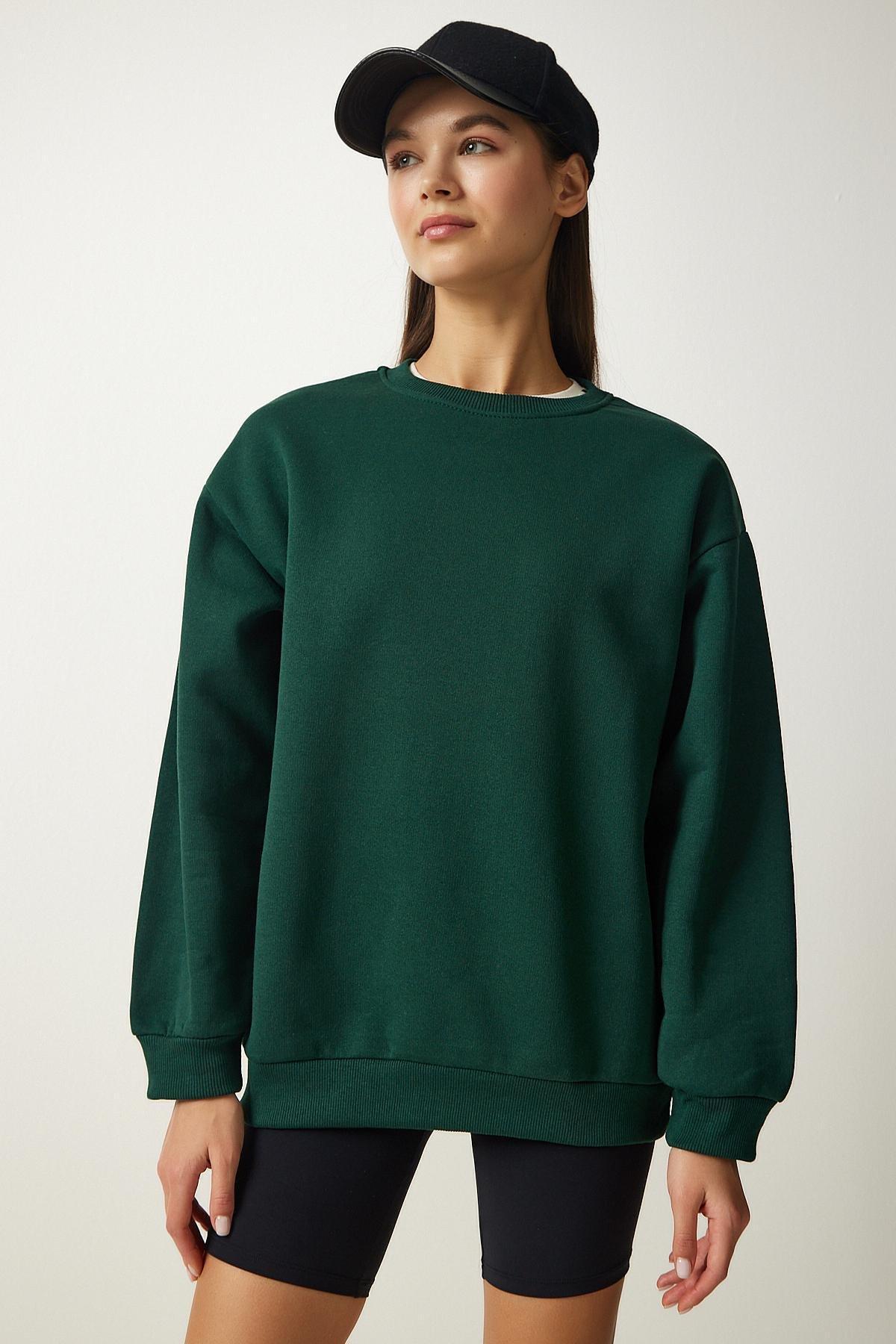 Green Detailed Sweatshirt, C101_1583, large image number 3