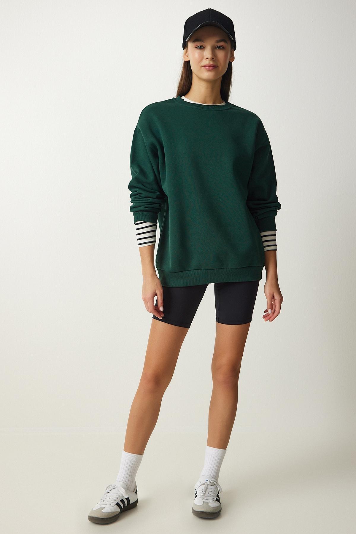 Green Detailed Sweatshirt, C101_1583, large image number 4